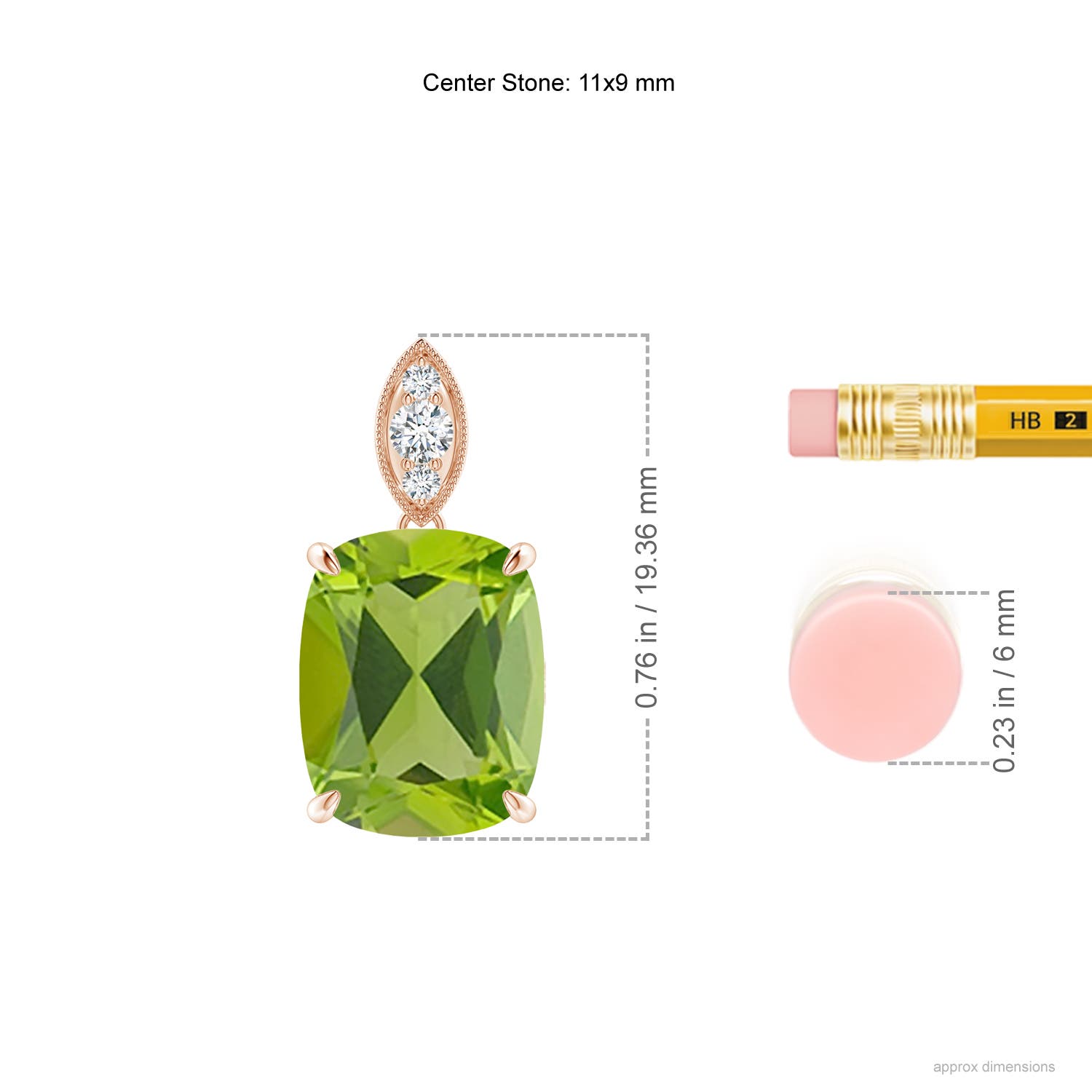 AAA - Peridot / 4.07 CT / 14 KT Rose Gold