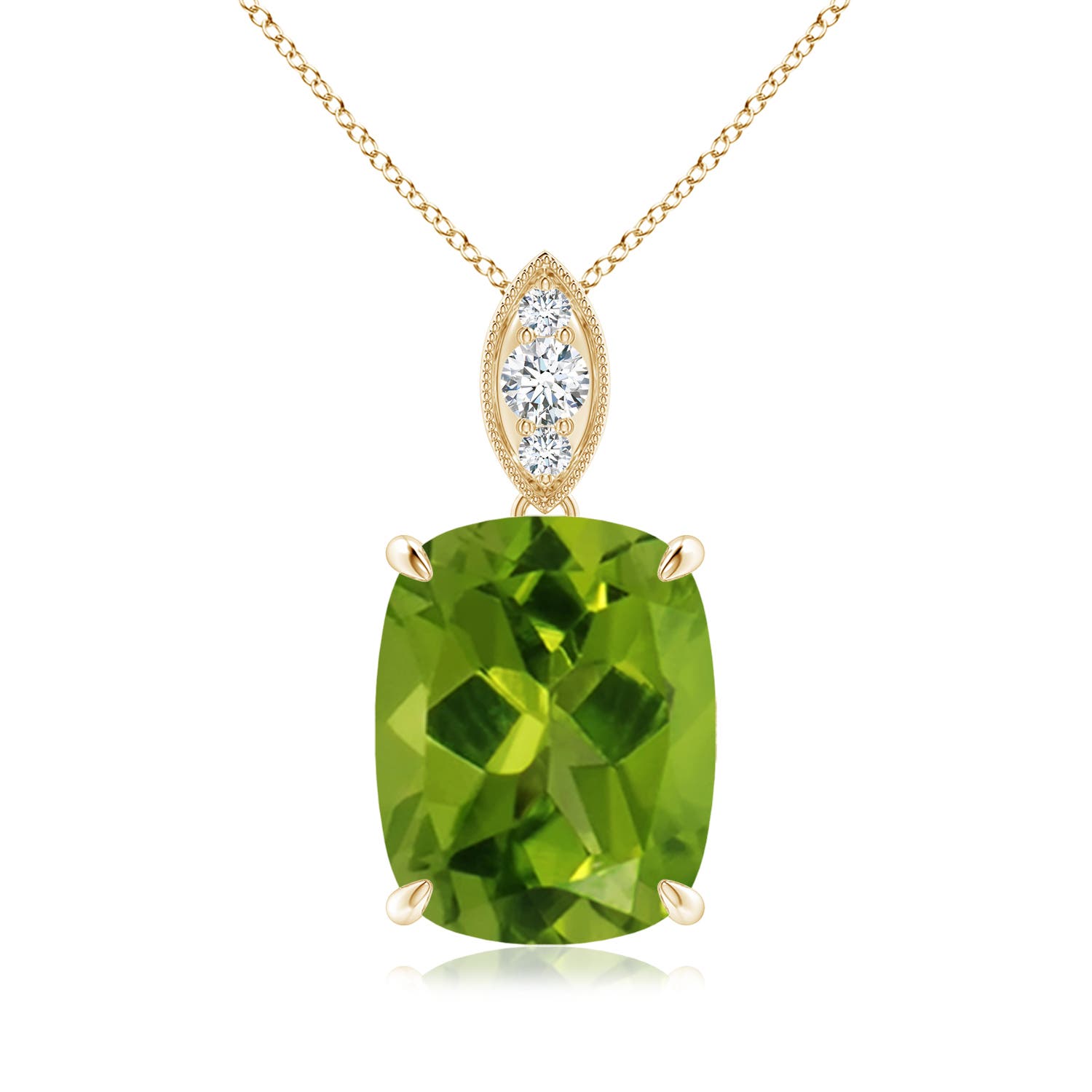 AAAA - Peridot / 4.07 CT / 14 KT Yellow Gold