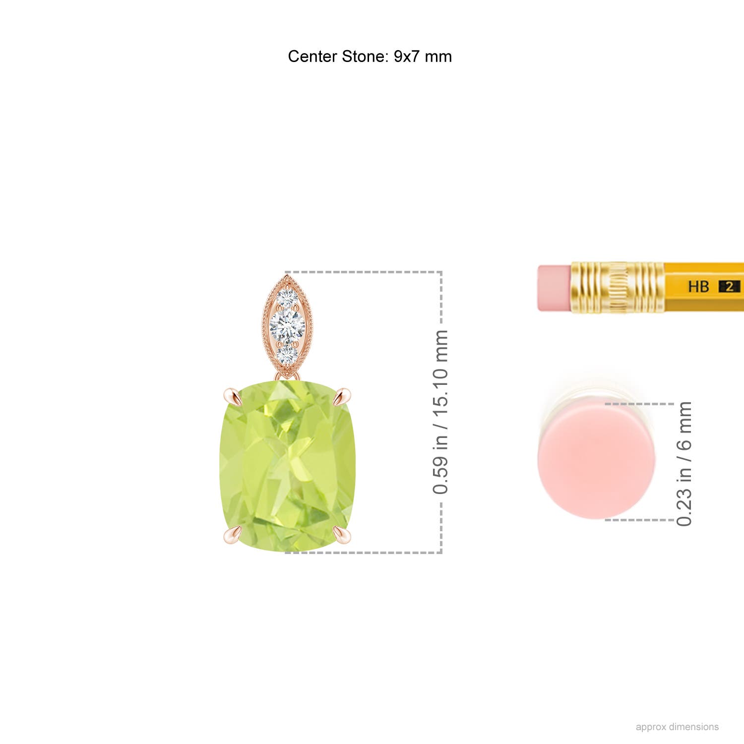 A - Peridot / 2.14 CT / 14 KT Rose Gold