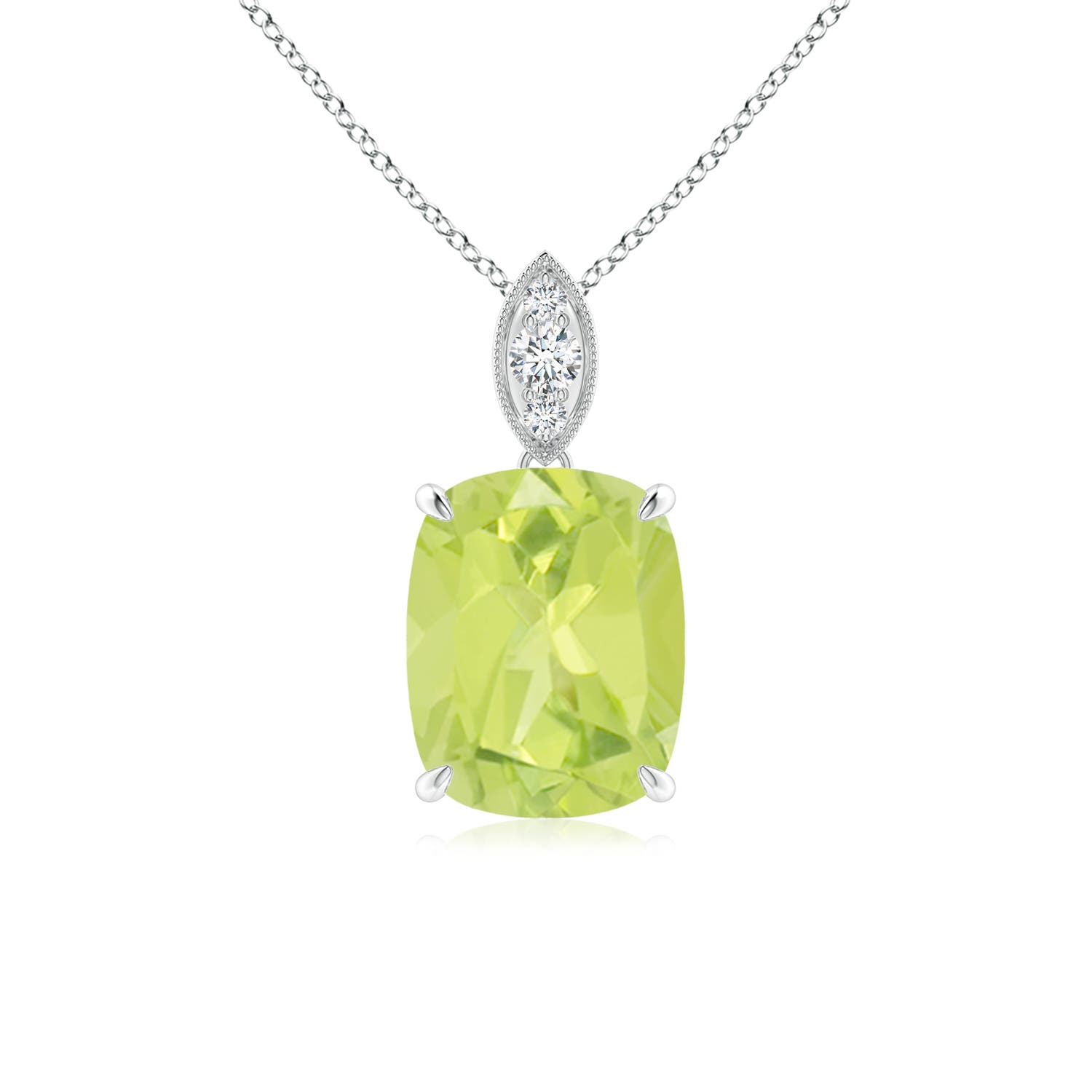 A - Peridot / 2.14 CT / 14 KT White Gold