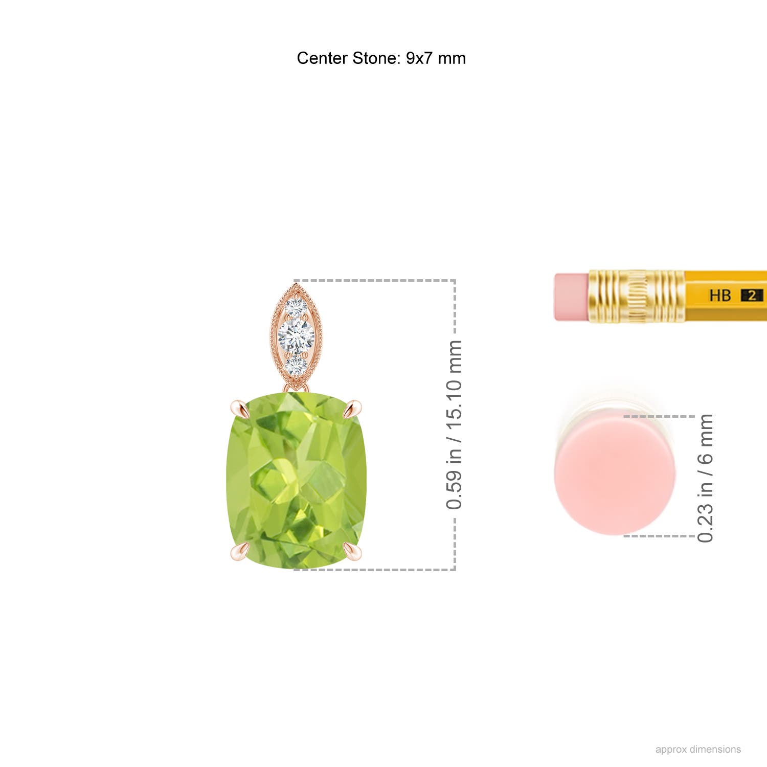 AA - Peridot / 2.14 CT / 14 KT Rose Gold