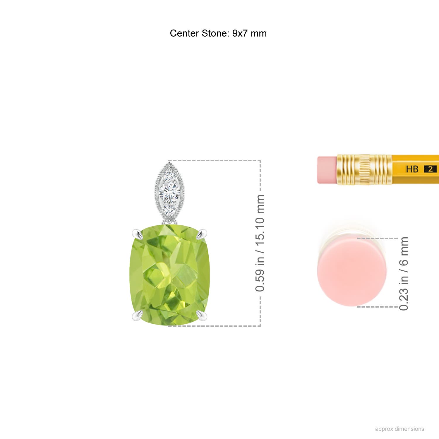 AA - Peridot / 2.14 CT / 14 KT White Gold