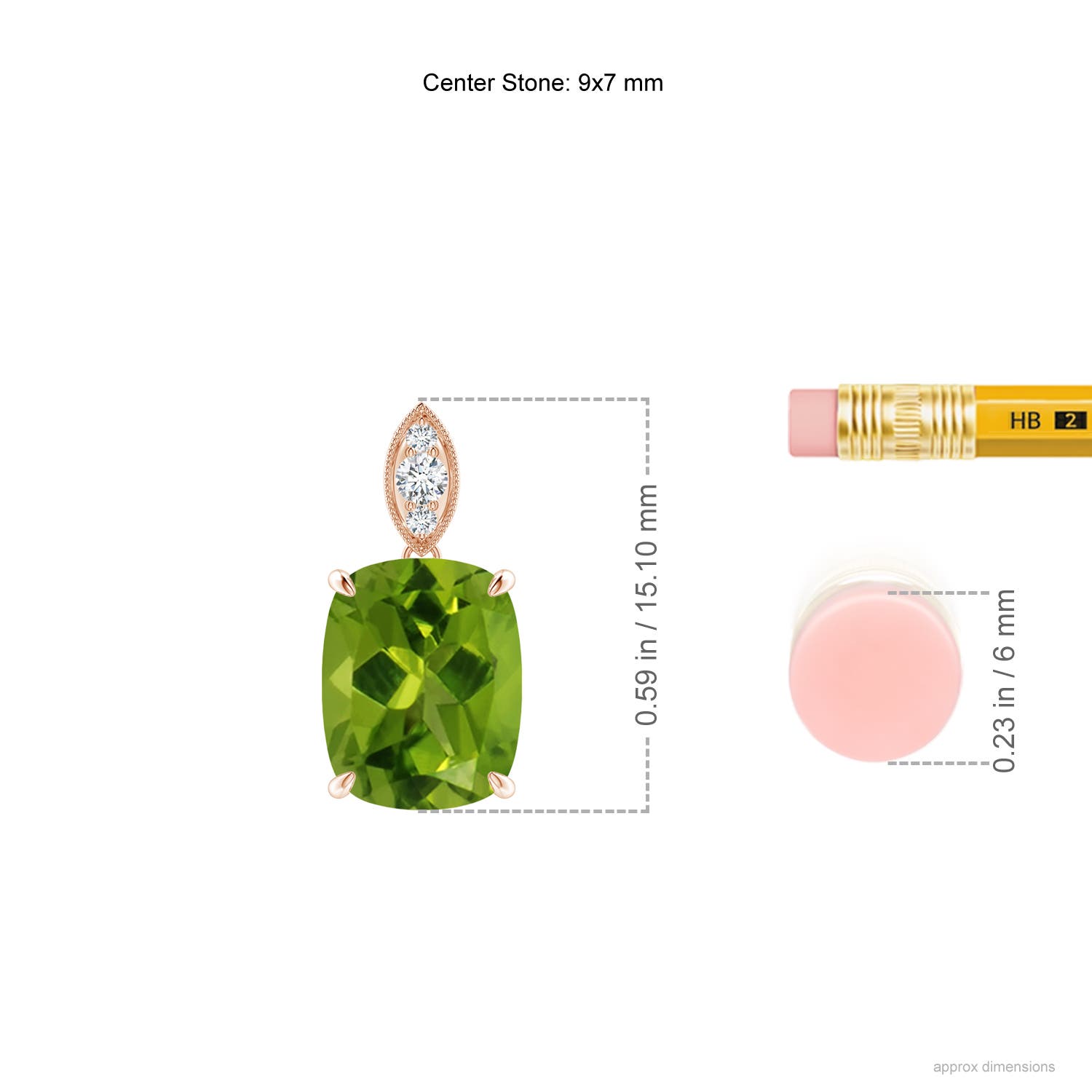 AAAA - Peridot / 2.14 CT / 14 KT Rose Gold