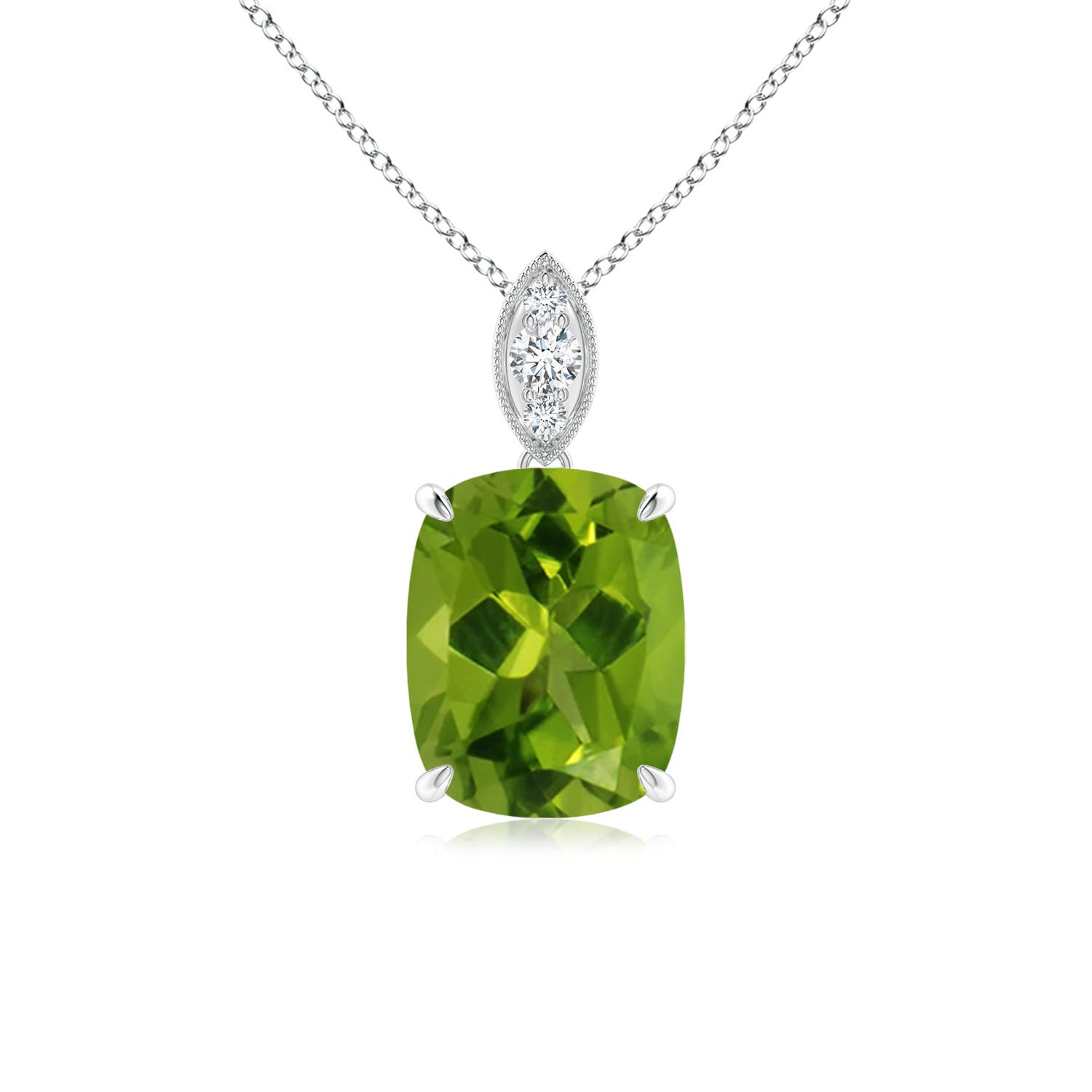 AAAA - Peridot / 2.14 CT / 14 KT White Gold