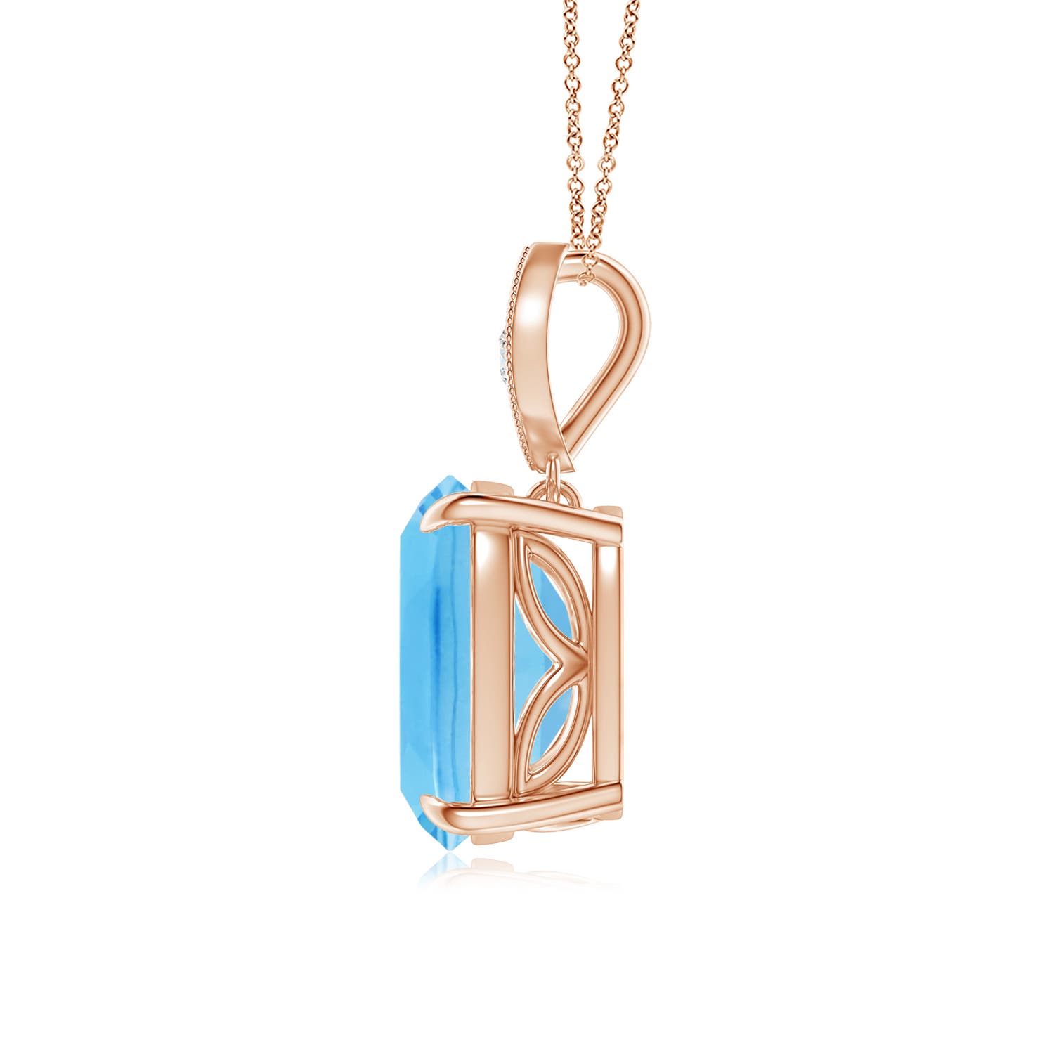 A - Swiss Blue Topaz / 3.25 CT / 14 KT Rose Gold