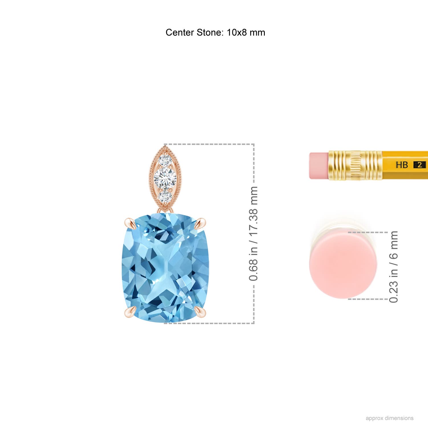 A - Swiss Blue Topaz / 3.25 CT / 14 KT Rose Gold