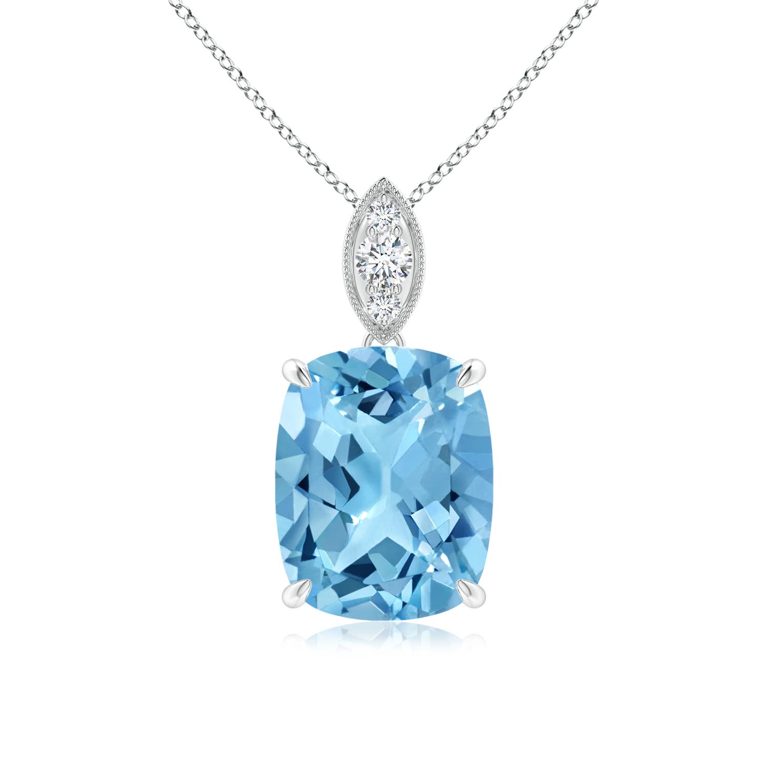 A - Swiss Blue Topaz / 3.25 CT / 14 KT White Gold