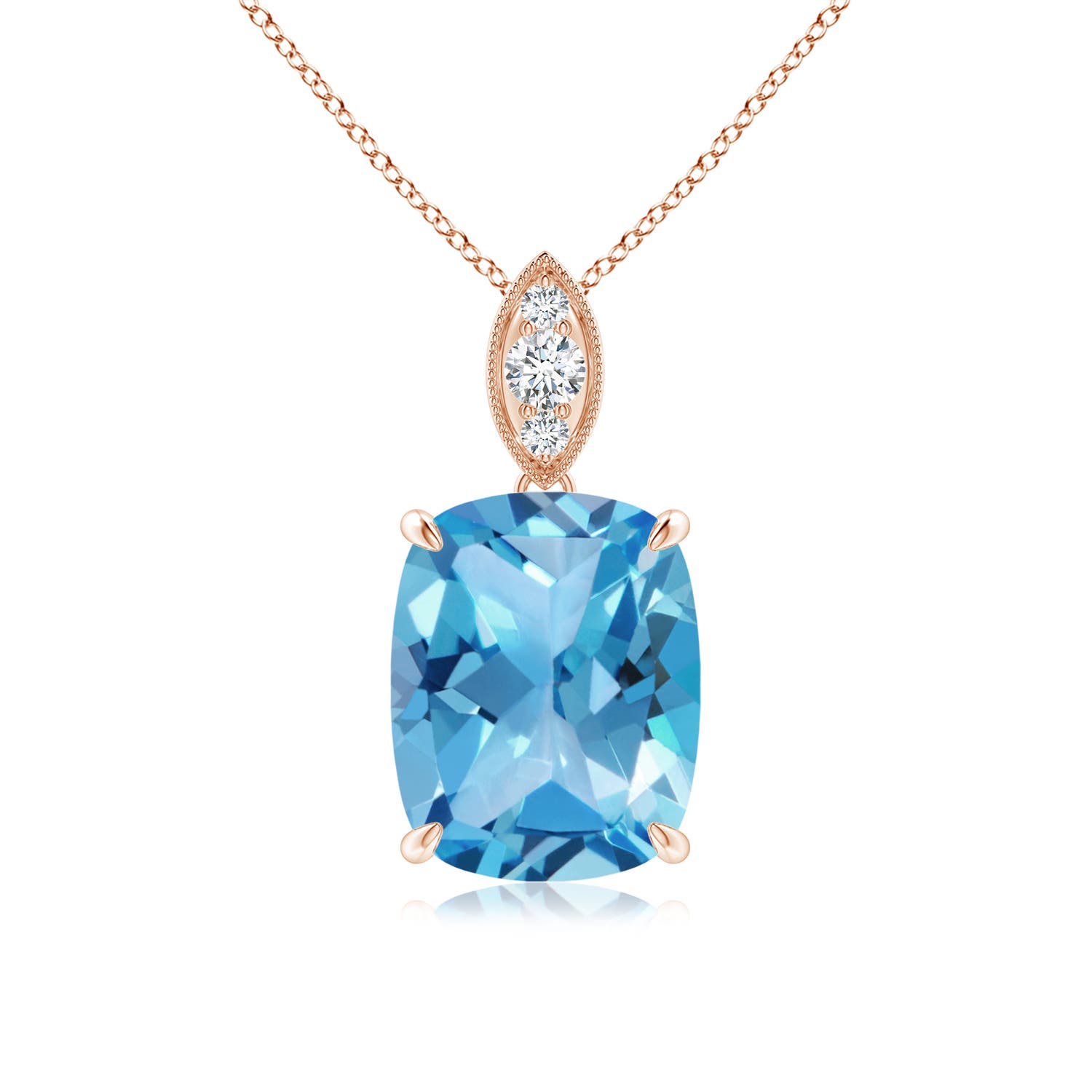 AA - Swiss Blue Topaz / 3.25 CT / 14 KT Rose Gold