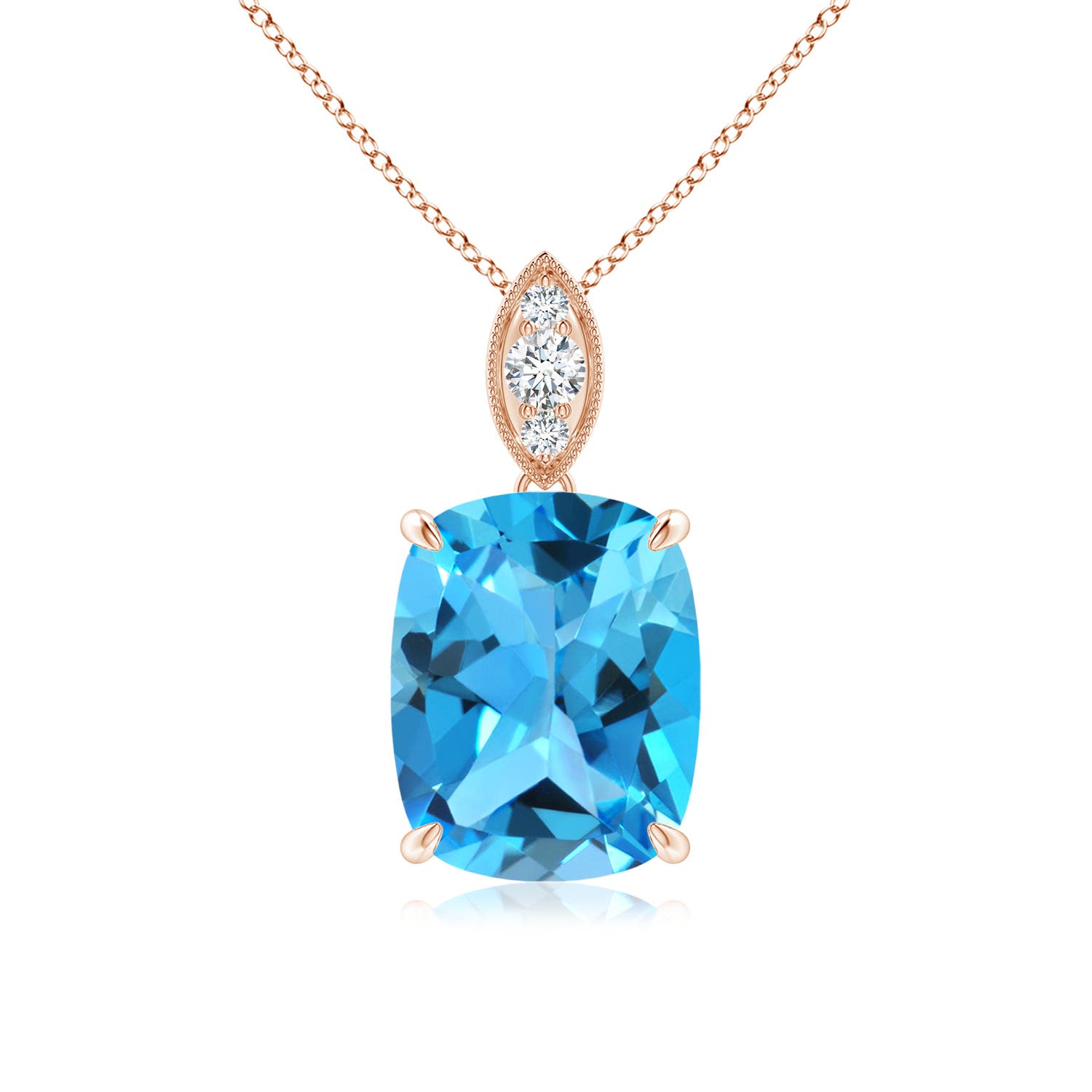 AAA - Swiss Blue Topaz / 3.25 CT / 14 KT Rose Gold