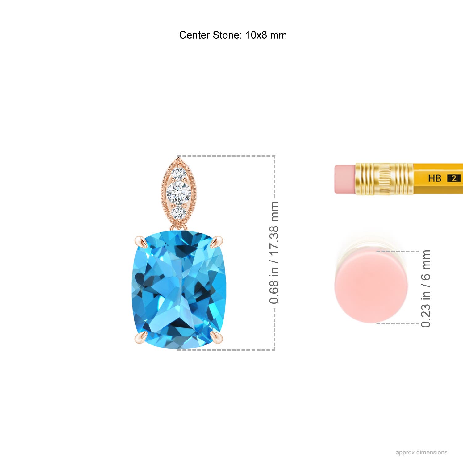 AAA - Swiss Blue Topaz / 3.25 CT / 14 KT Rose Gold