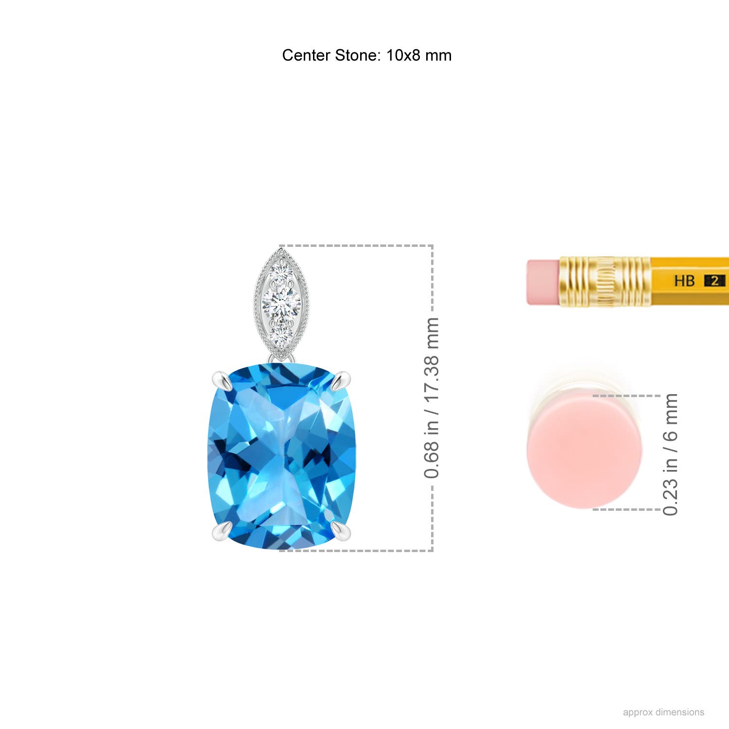 AAAA - Swiss Blue Topaz / 3.25 CT / 14 KT White Gold