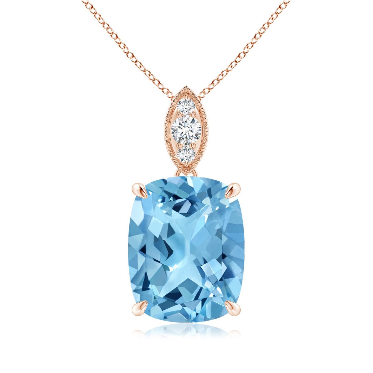 A - Swiss Blue Topaz / 4.57 CT / 14 KT Rose Gold