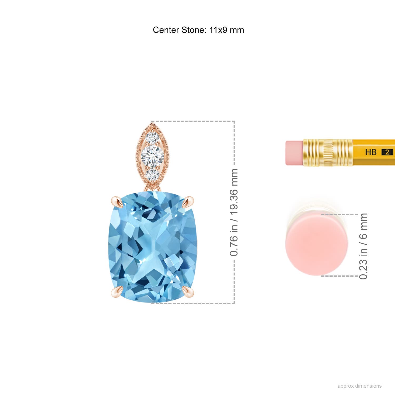 A - Swiss Blue Topaz / 4.57 CT / 14 KT Rose Gold