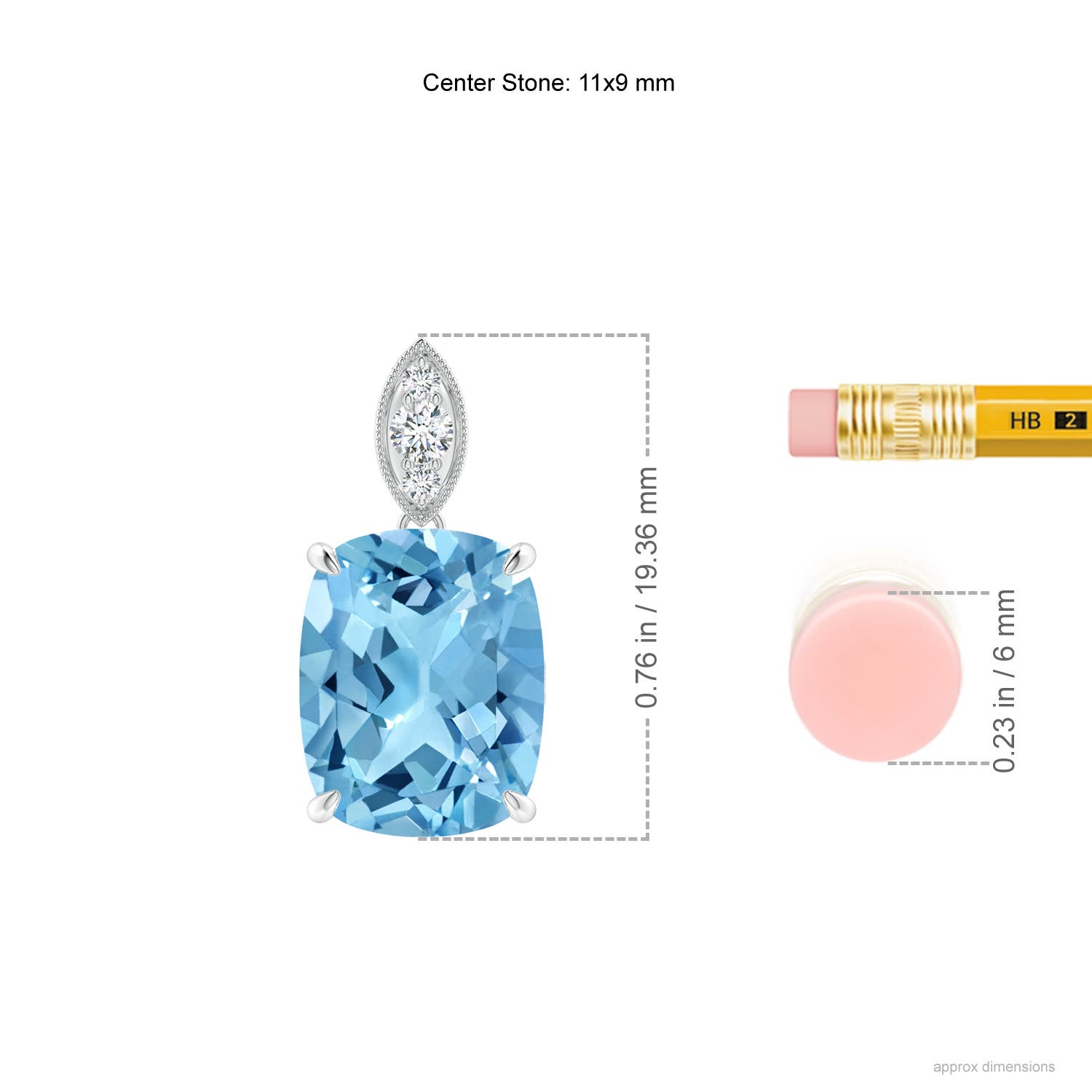 A - Swiss Blue Topaz / 4.57 CT / 14 KT White Gold