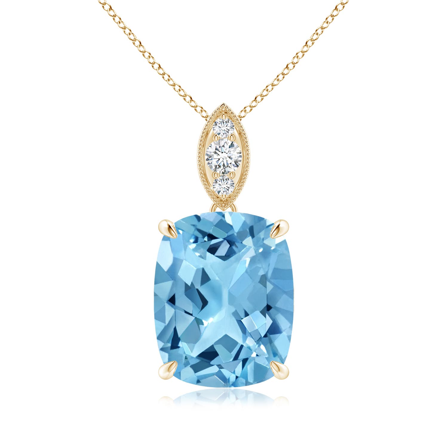 A - Swiss Blue Topaz / 4.57 CT / 14 KT Yellow Gold