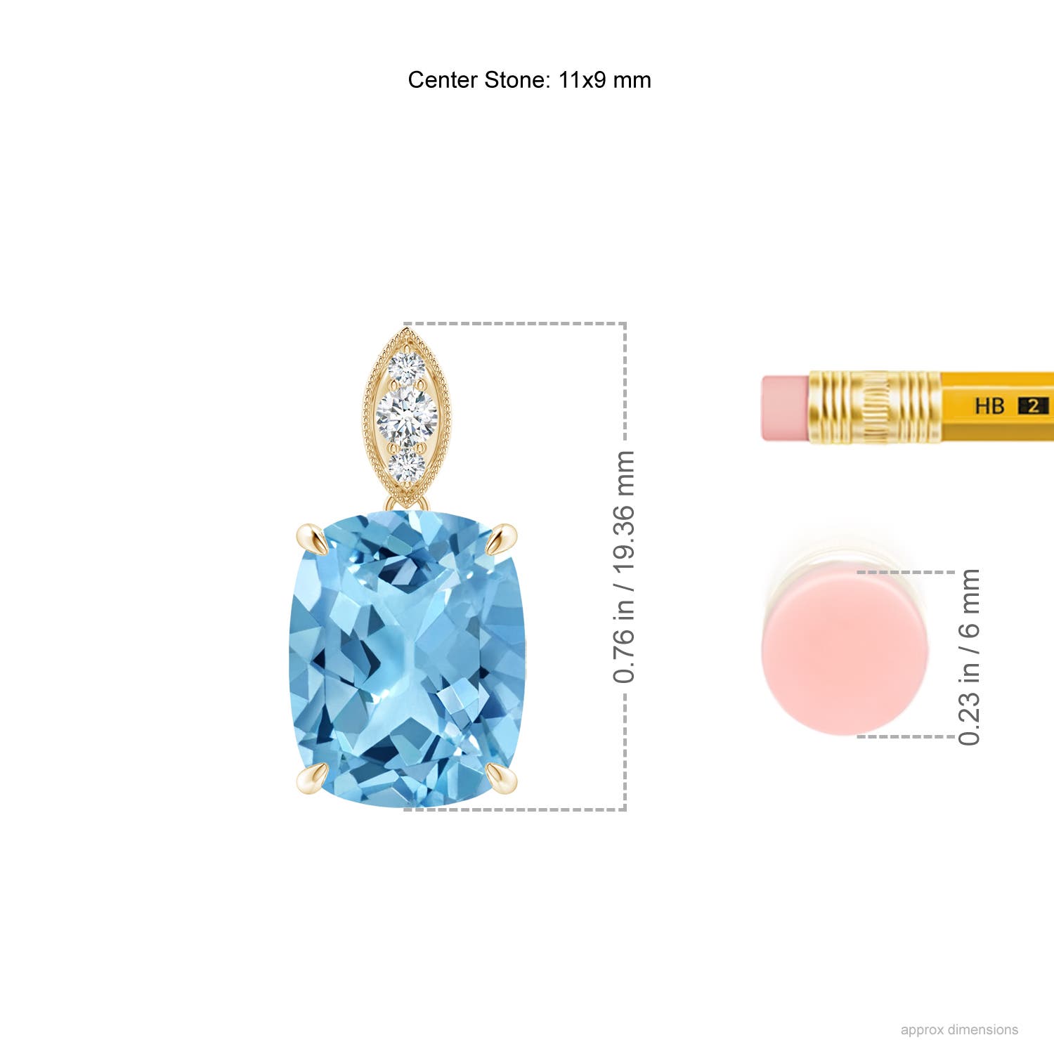 A - Swiss Blue Topaz / 4.57 CT / 14 KT Yellow Gold