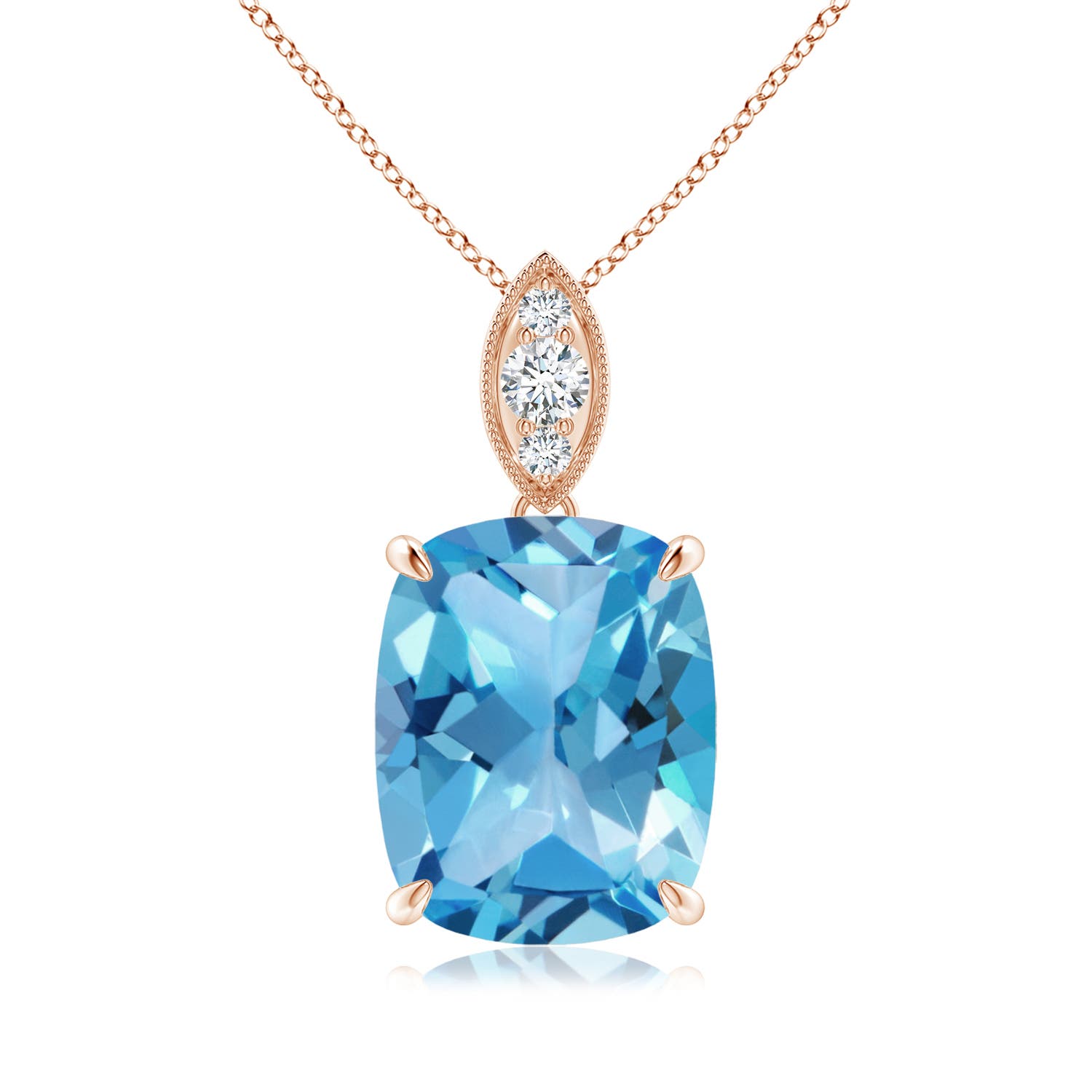 AA - Swiss Blue Topaz / 4.57 CT / 14 KT Rose Gold