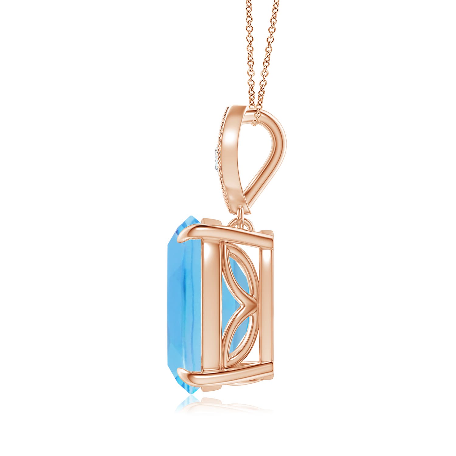 AA - Swiss Blue Topaz / 4.57 CT / 14 KT Rose Gold