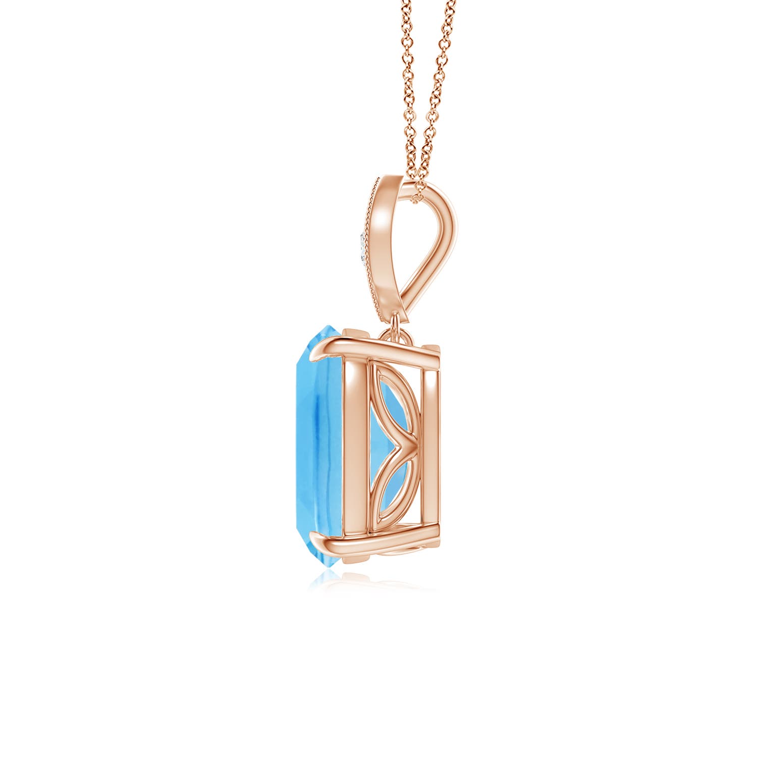 A - Swiss Blue Topaz / 2.24 CT / 14 KT Rose Gold