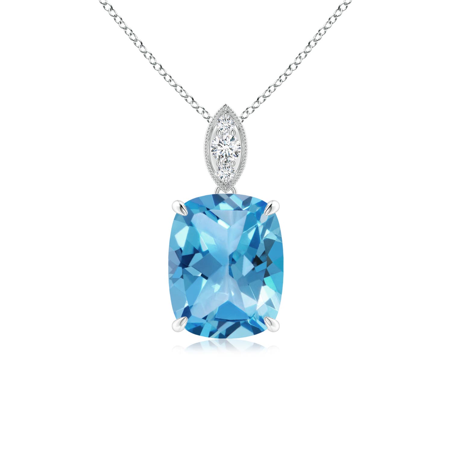 AA - Swiss Blue Topaz / 2.24 CT / 14 KT White Gold