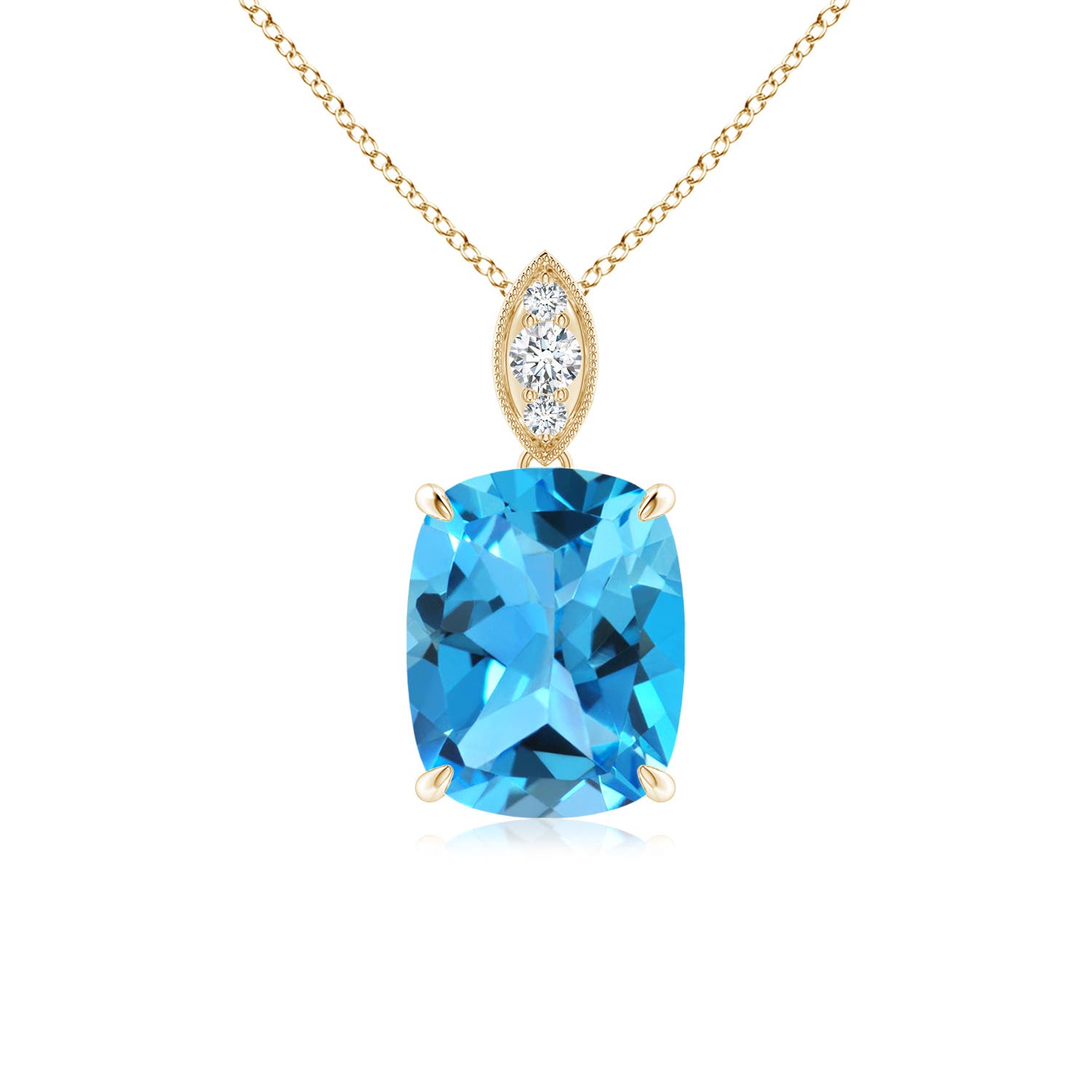 AAA - Swiss Blue Topaz / 2.24 CT / 14 KT Yellow Gold