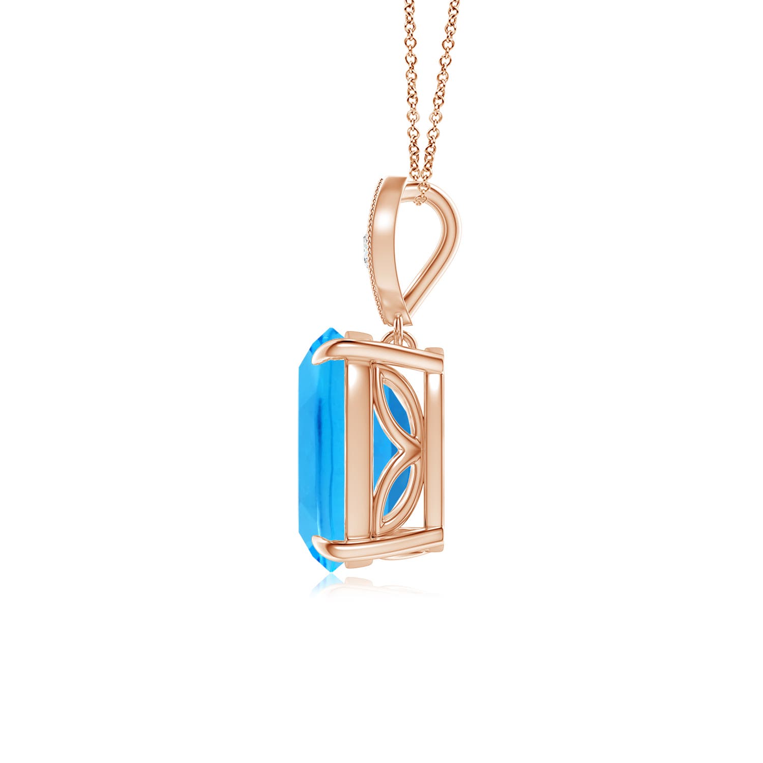 AAAA - Swiss Blue Topaz / 2.24 CT / 14 KT Rose Gold