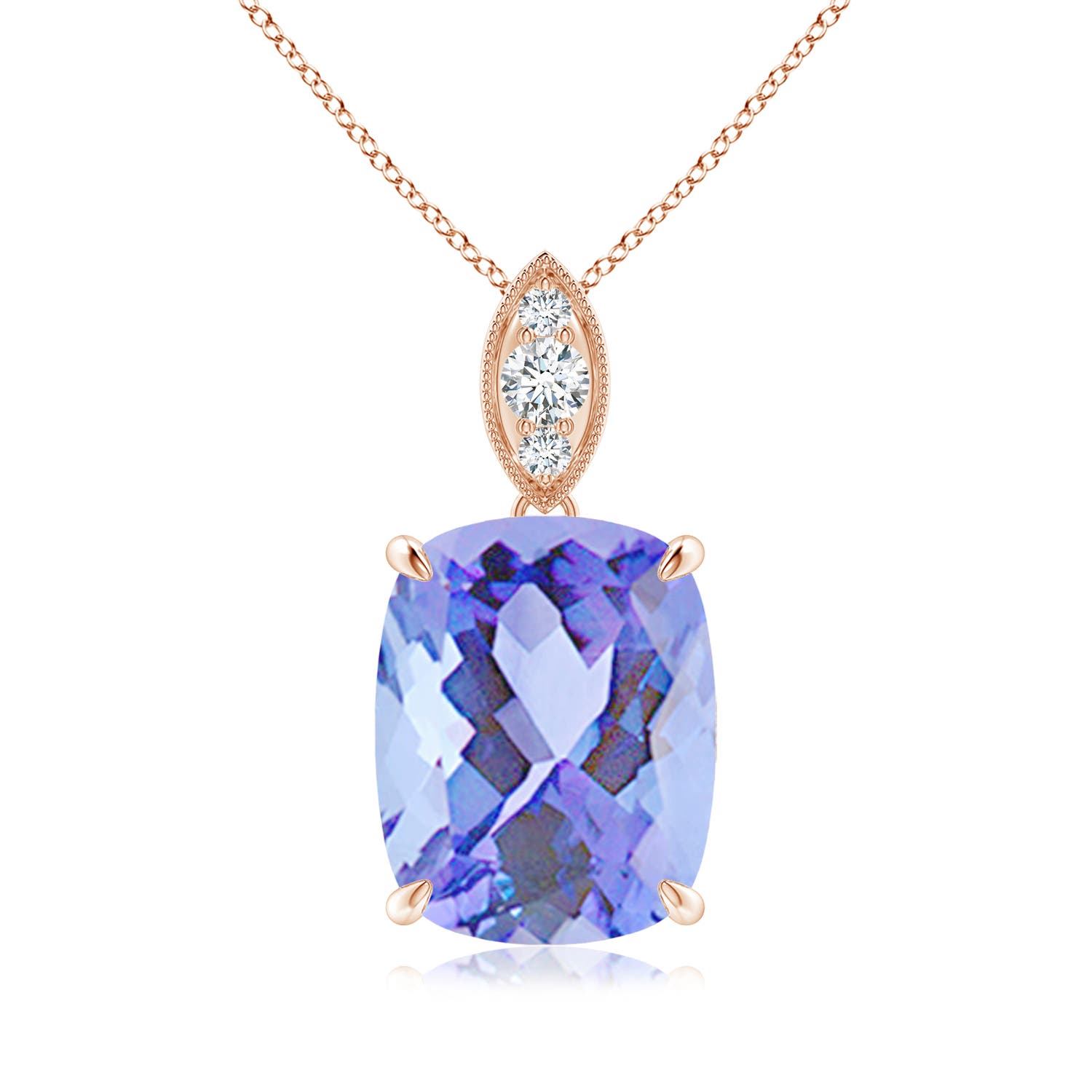 A - Tanzanite / 3.87 CT / 14 KT Rose Gold