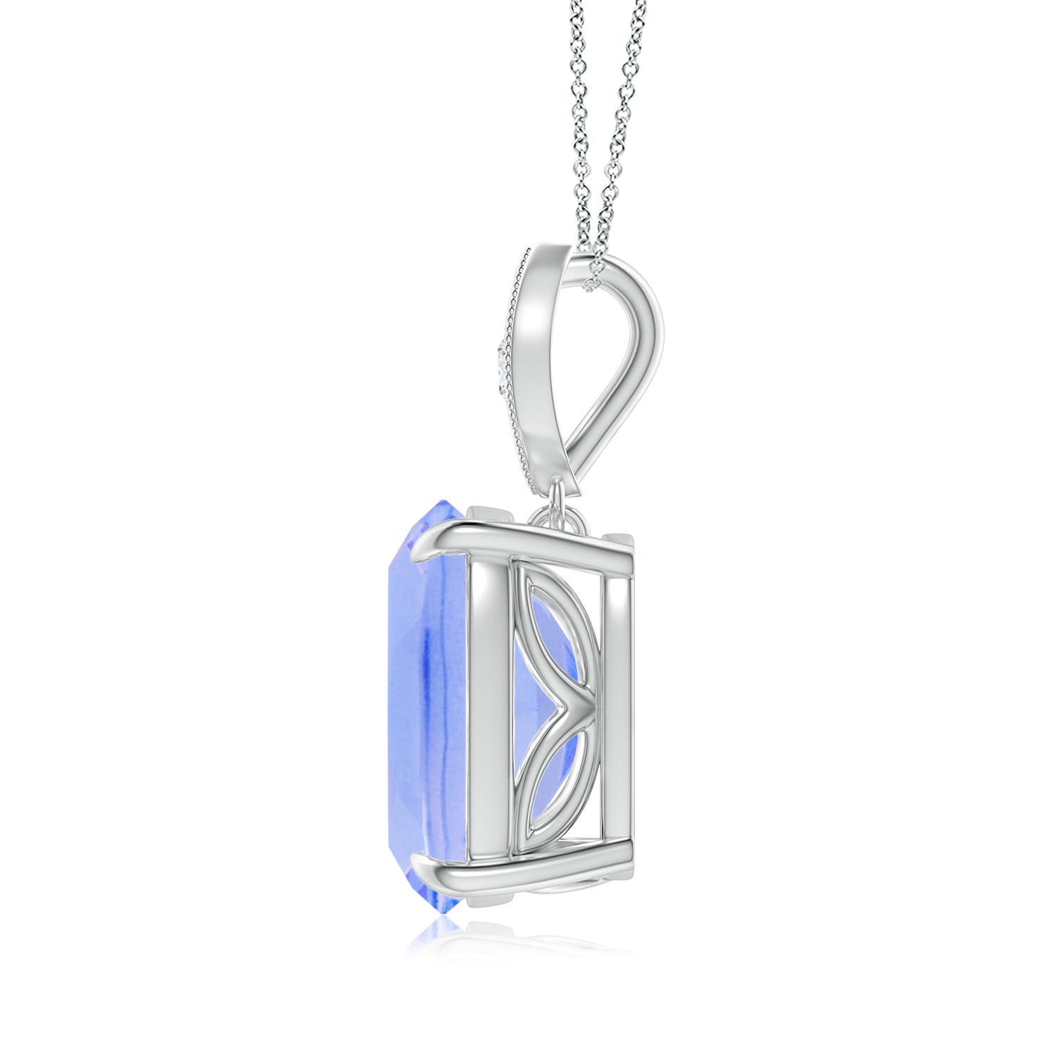 A - Tanzanite / 3.87 CT / 14 KT White Gold