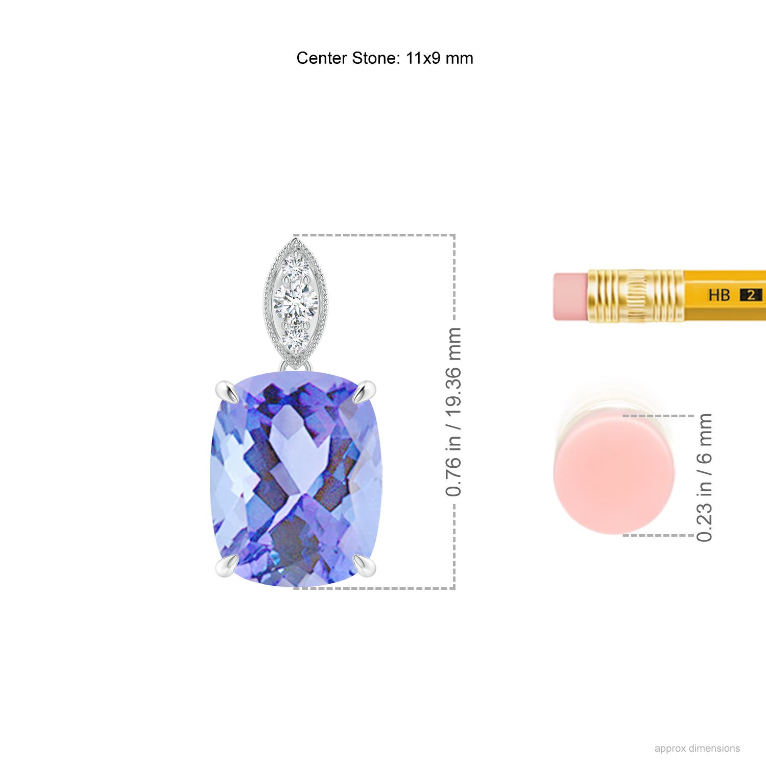 A - Tanzanite / 3.87 CT / 14 KT White Gold