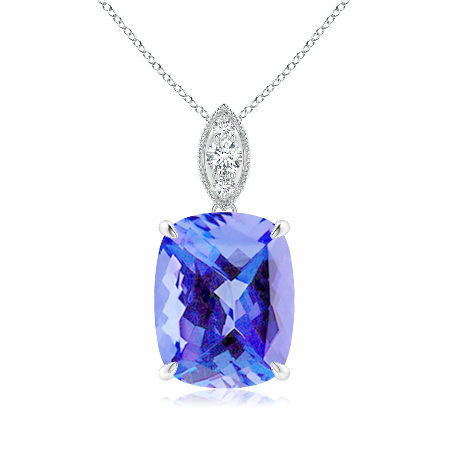 AA - Tanzanite / 3.87 CT / 14 KT White Gold