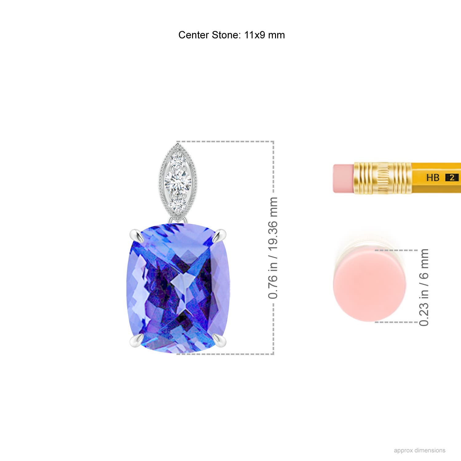 AA - Tanzanite / 3.87 CT / 14 KT White Gold