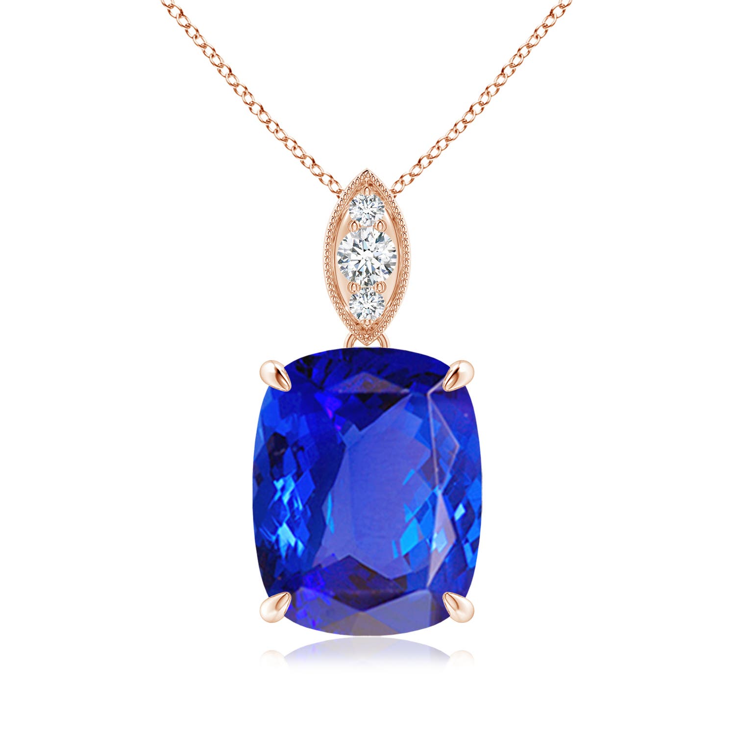 AAA - Tanzanite / 3.87 CT / 14 KT Rose Gold