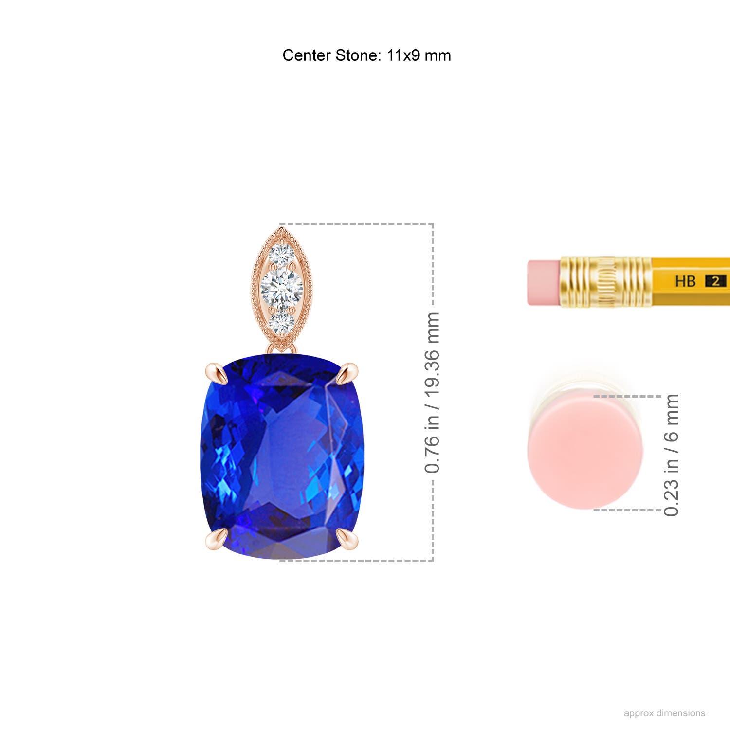 AAA - Tanzanite / 3.87 CT / 14 KT Rose Gold