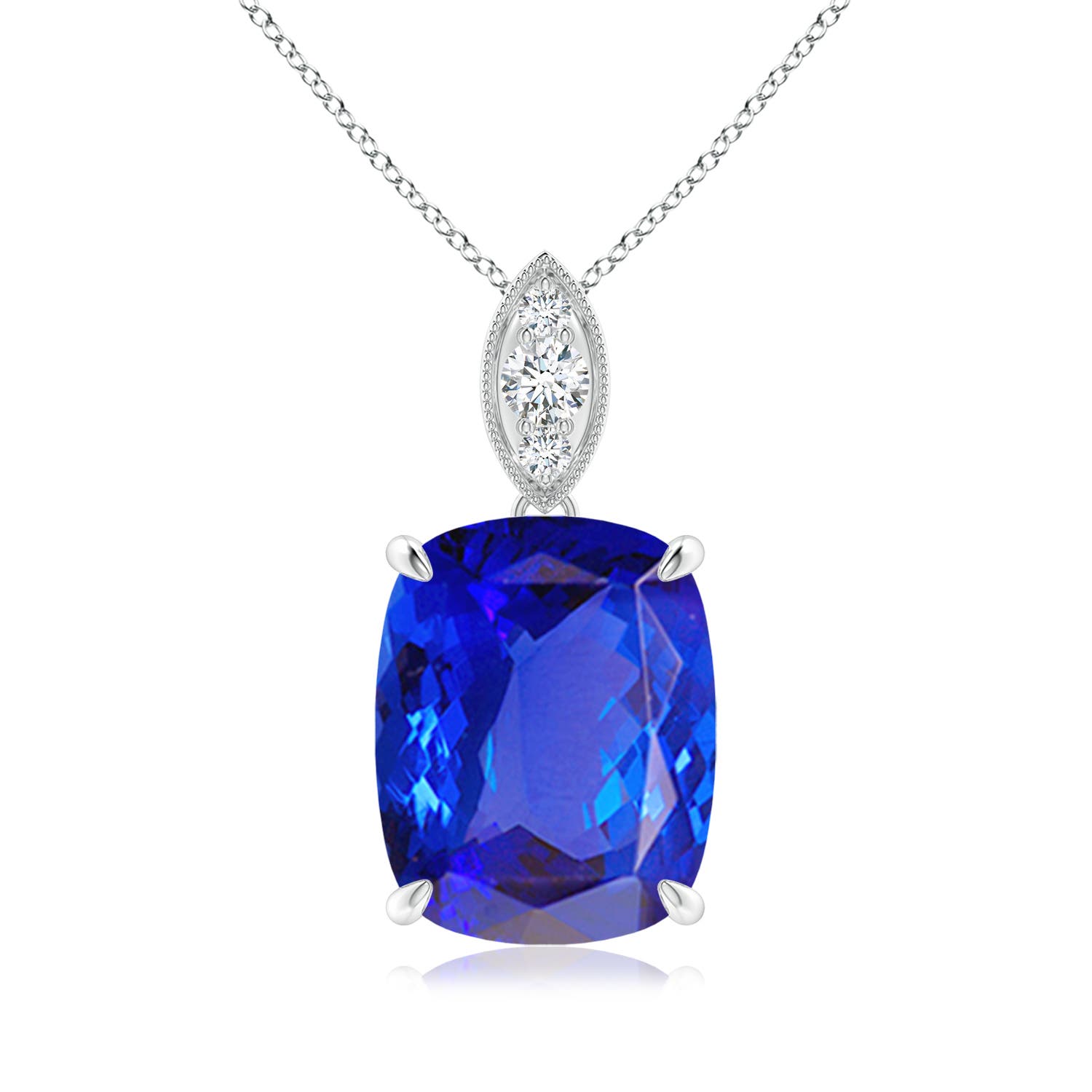 AAA - Tanzanite / 3.87 CT / 14 KT White Gold