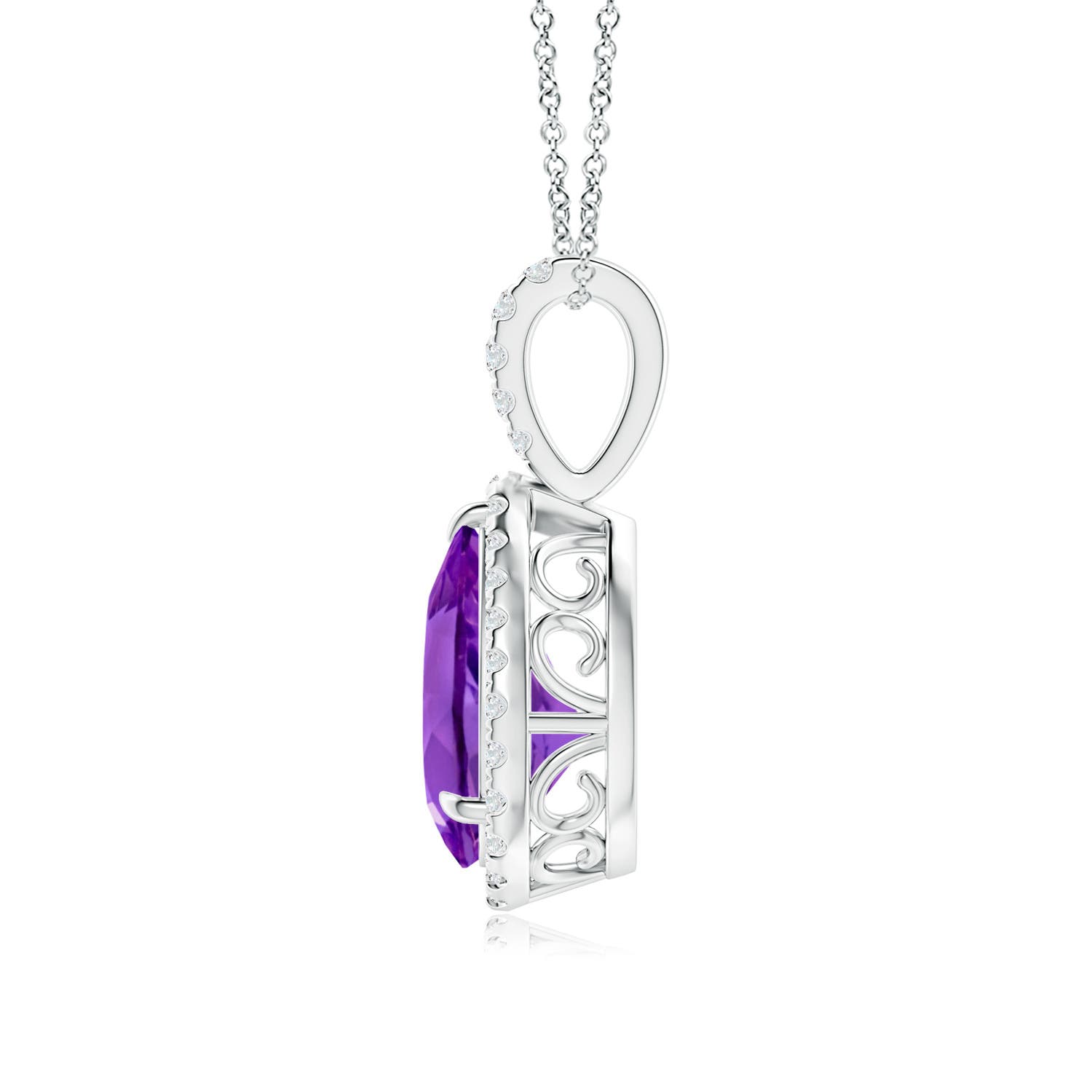 AAA - Amethyst / 1.78 CT / 14 KT White Gold