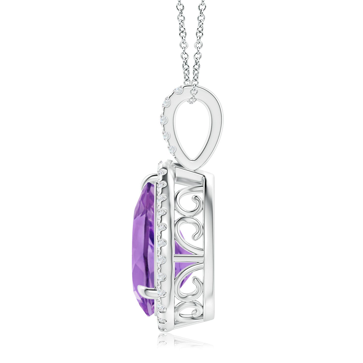 A - Amethyst / 2.85 CT / 14 KT White Gold