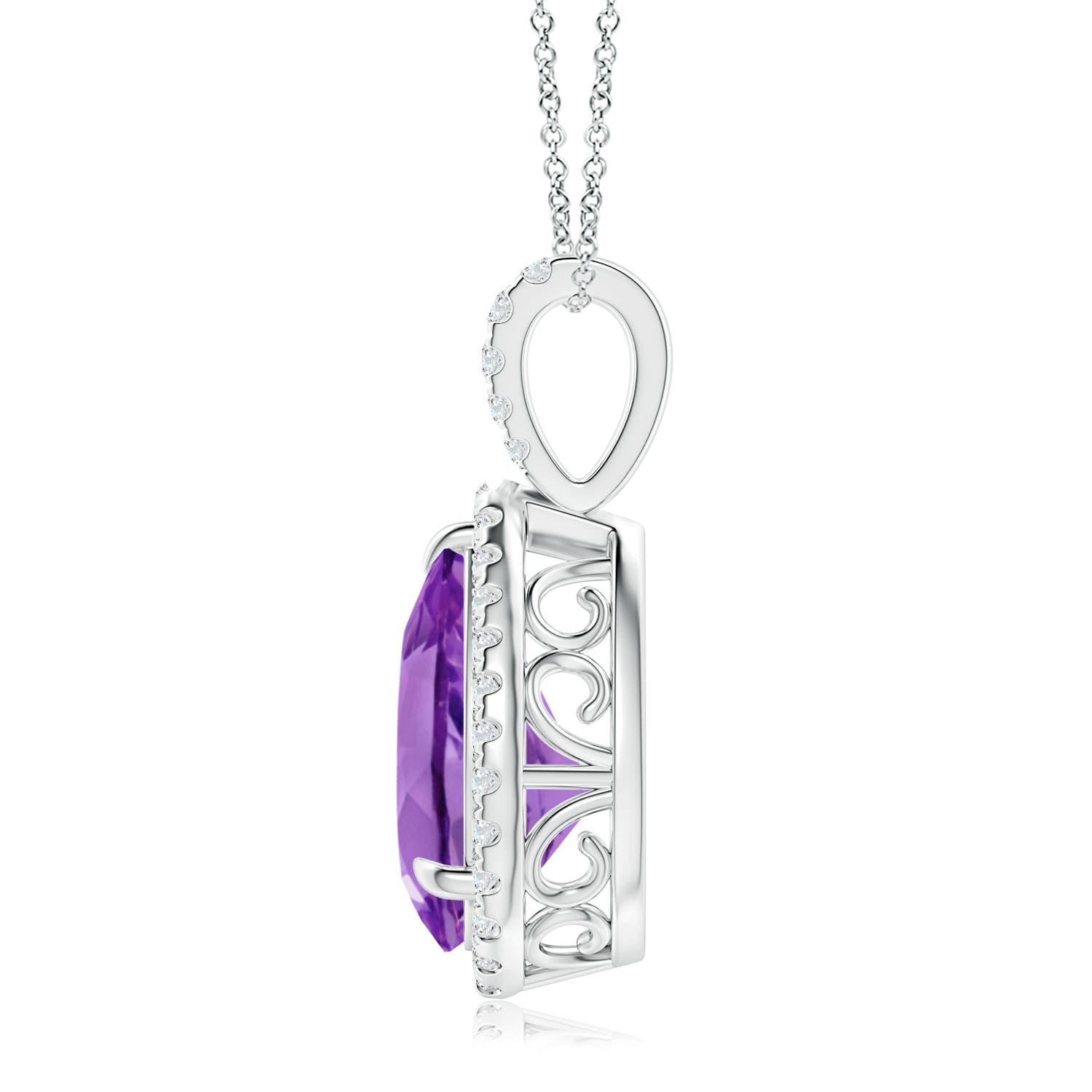 AA - Amethyst / 2.85 CT / 14 KT White Gold