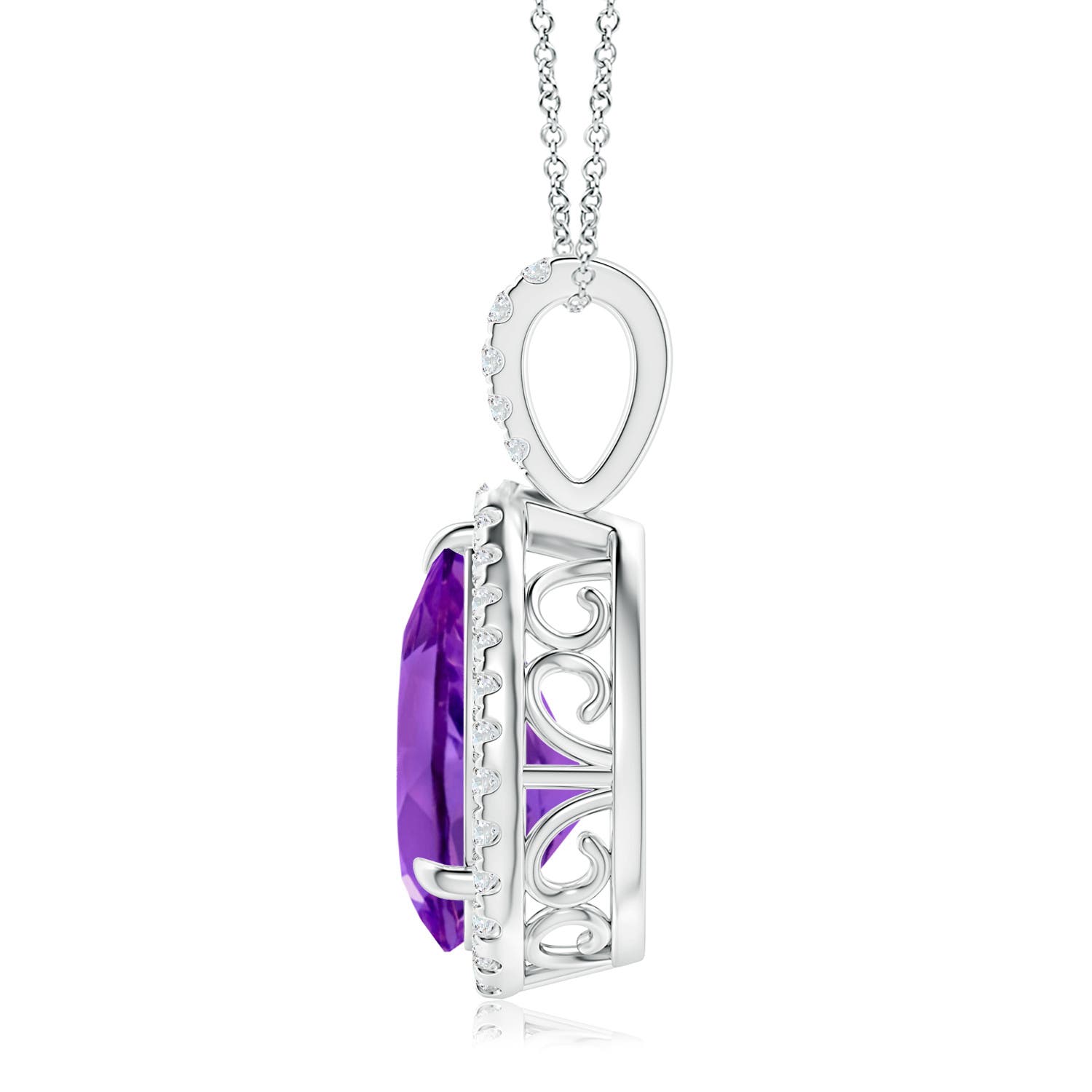 AAA - Amethyst / 2.85 CT / 14 KT White Gold