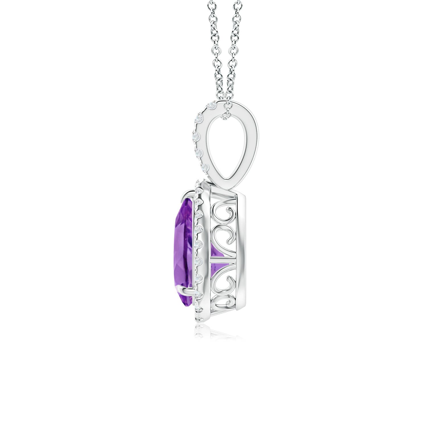 AA - Amethyst / 1.15 CT / 14 KT White Gold