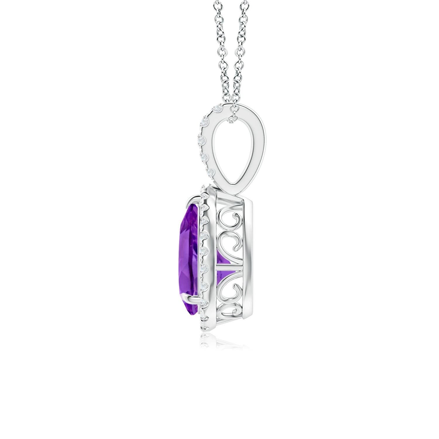 AAA - Amethyst / 1.15 CT / 14 KT White Gold