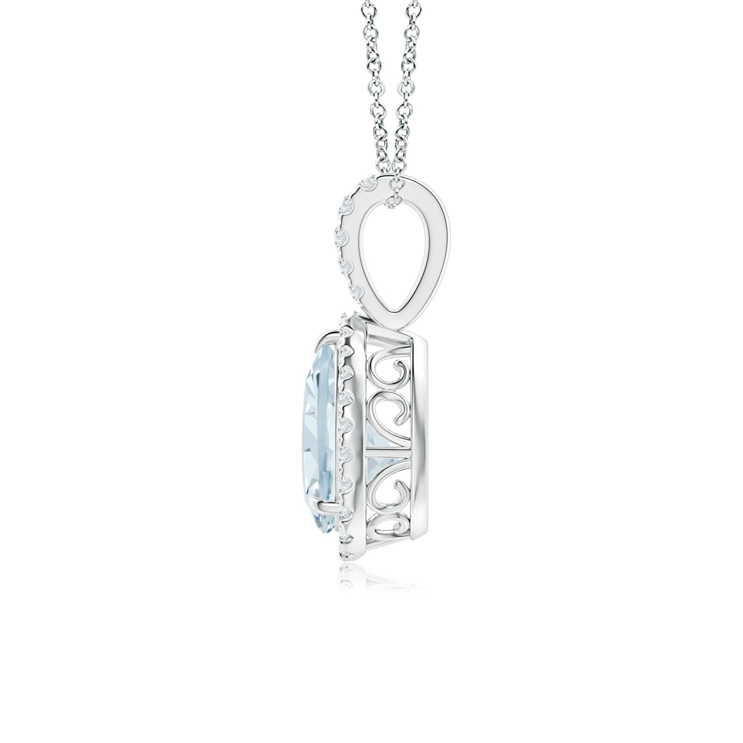 A - Aquamarine / 1 CT / 14 KT White Gold