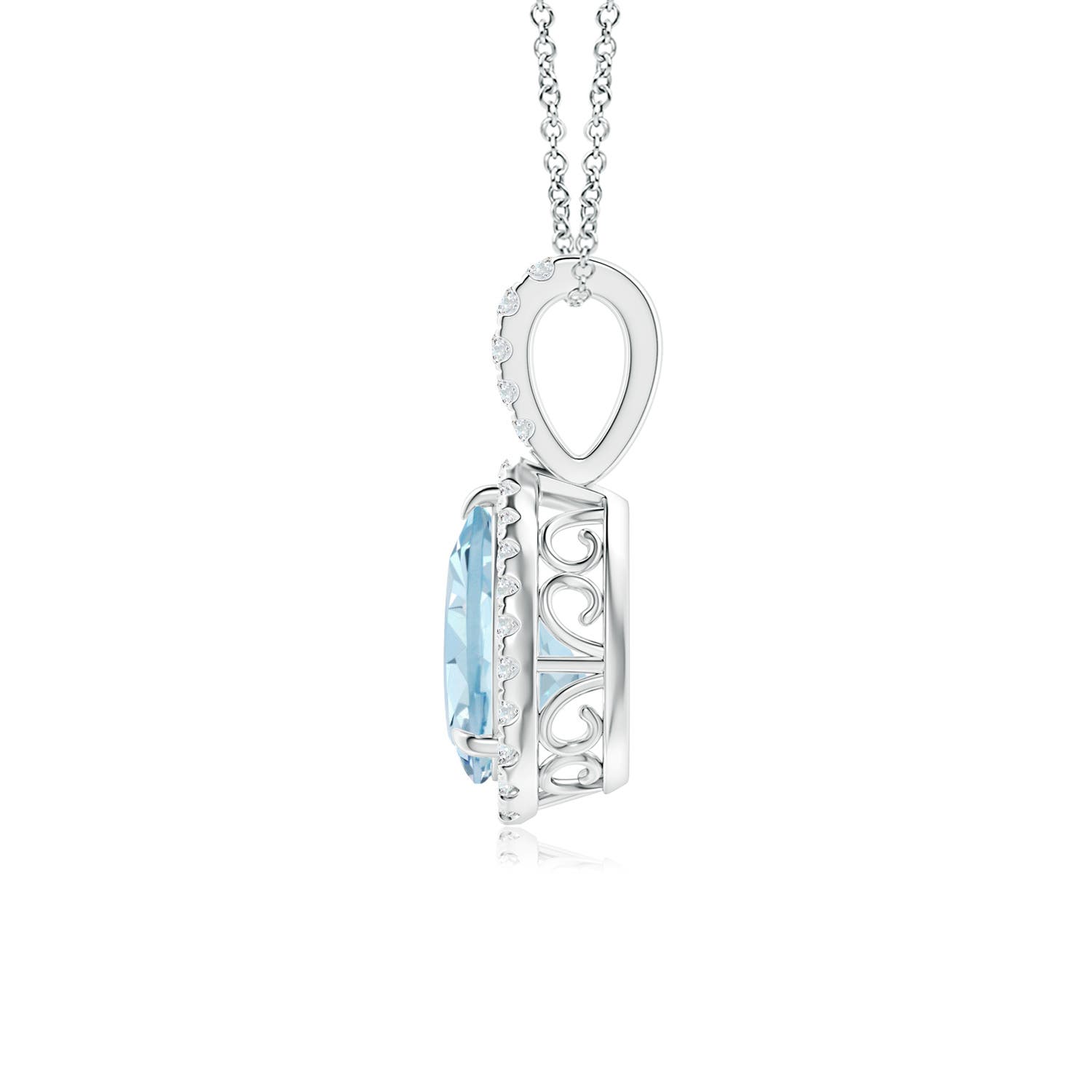 AA - Aquamarine / 1 CT / 14 KT White Gold