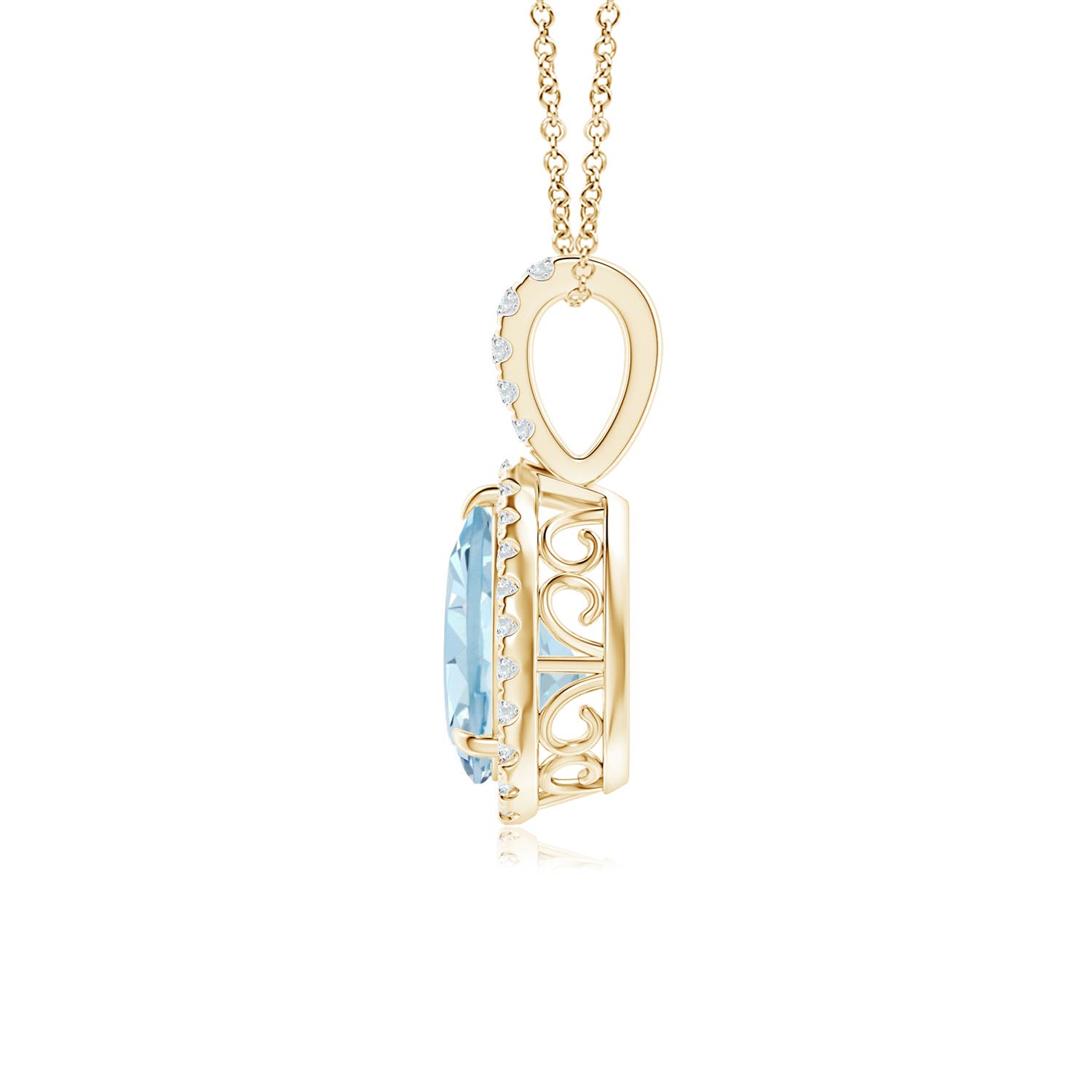 AA - Aquamarine / 1 CT / 14 KT Yellow Gold