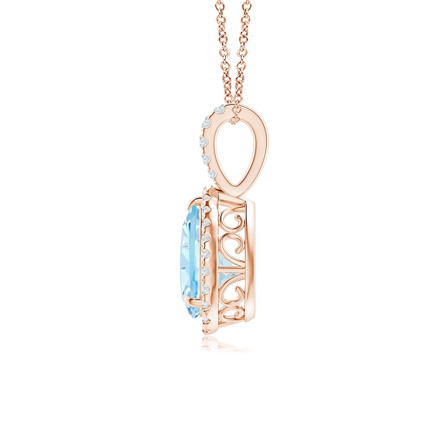 AAA - Aquamarine / 1 CT / 14 KT Rose Gold