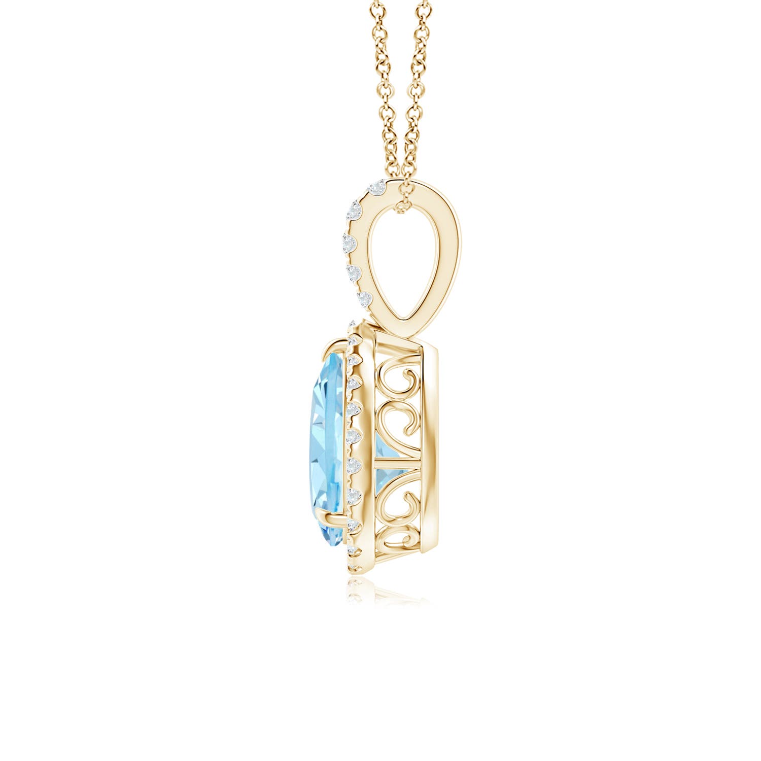 AAAA - Aquamarine / 1 CT / 14 KT Yellow Gold