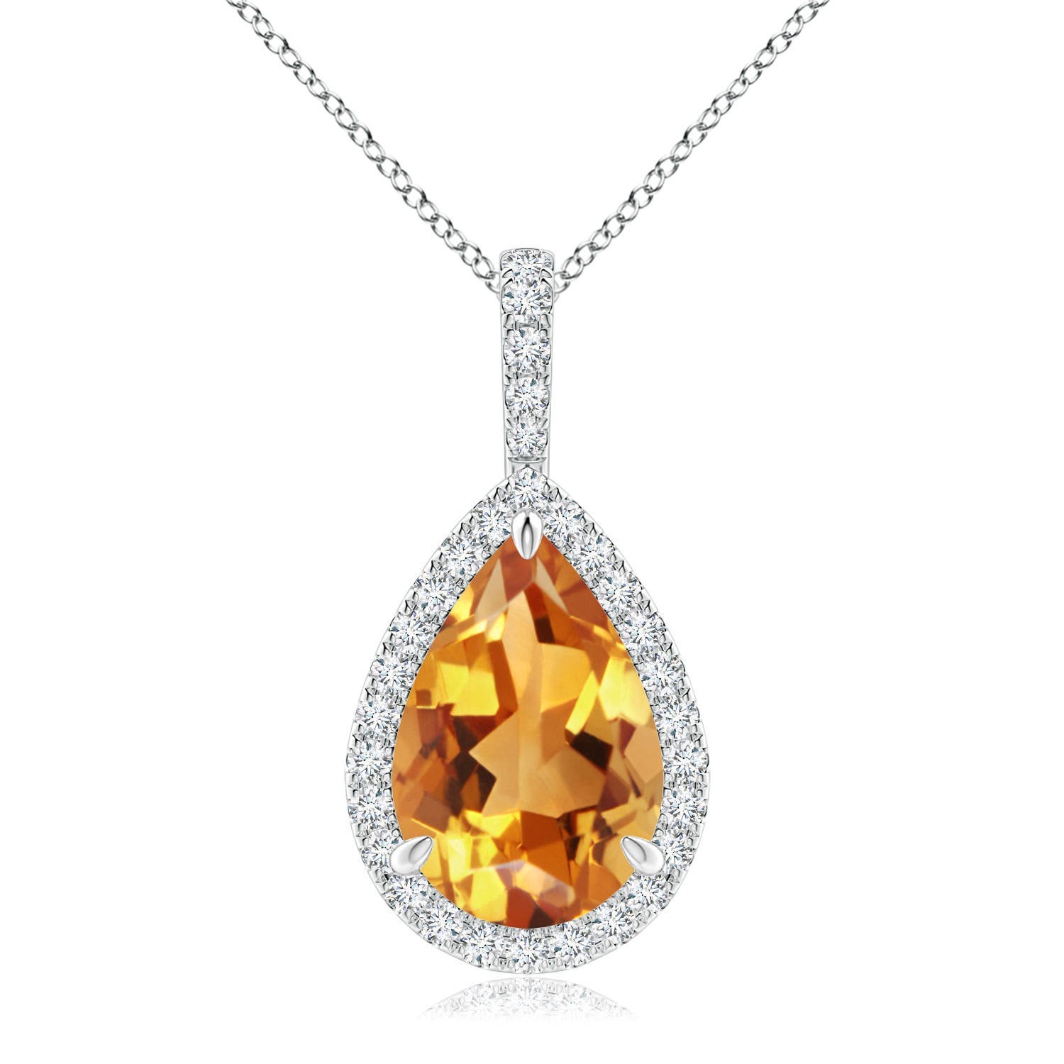 AA - Citrine / 2.6 CT / 14 KT White Gold