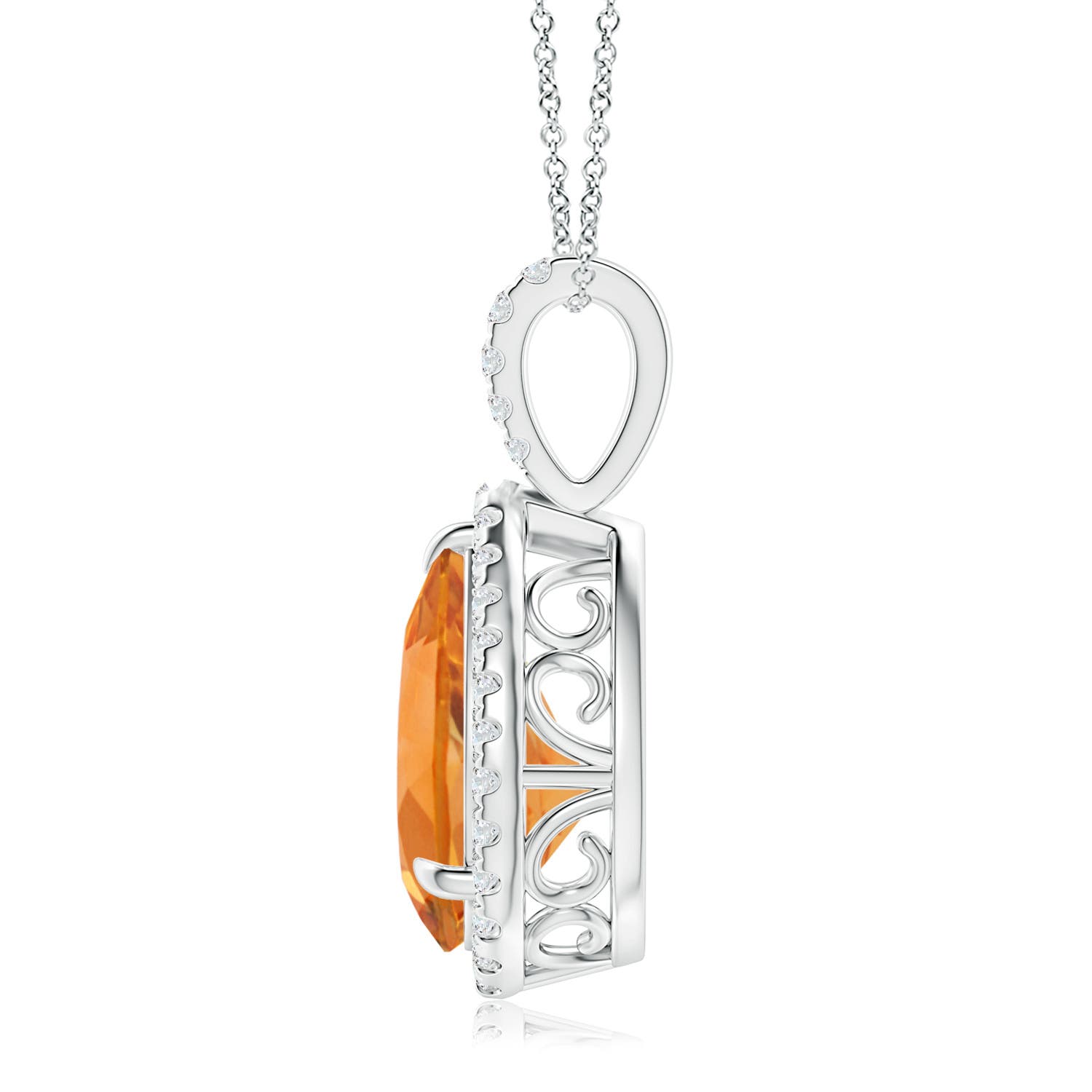 AAA - Citrine / 2.6 CT / 14 KT White Gold