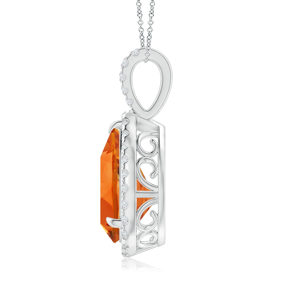 15x10mm AAAA Claw-Set Citrine Teardrop Halo Pendant in P950 Platinum side 199