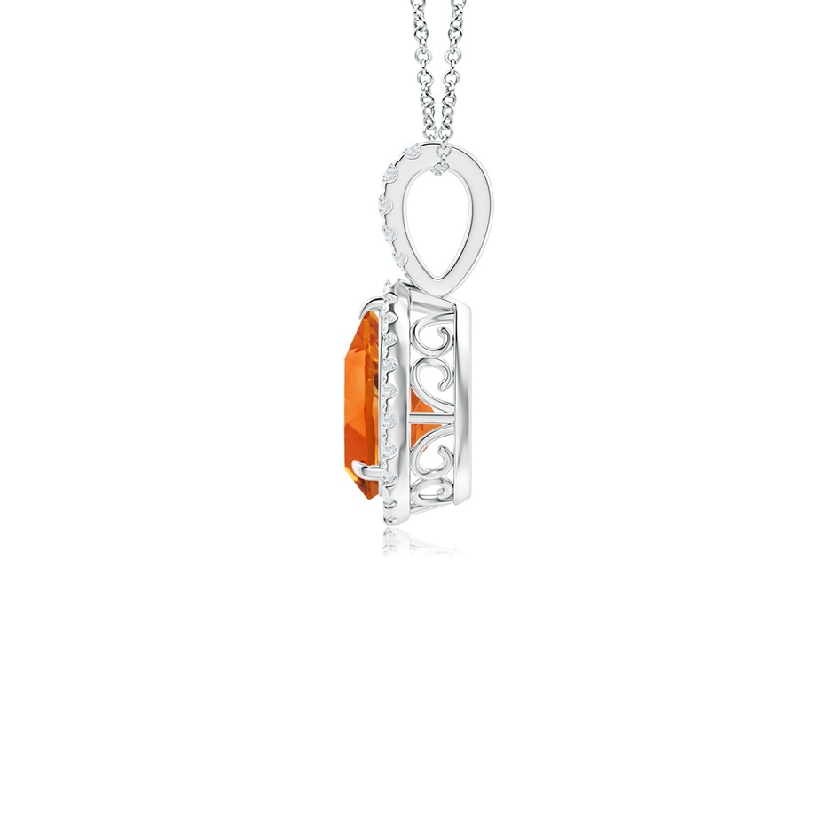 8x6mm AAAA Citrine Teardrop Pendant with Diamond Halo in P950 Platinum side 199