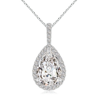 12x8mm IJI1I2 Diamond Teardrop Pendant with Halo in P950 Platinum